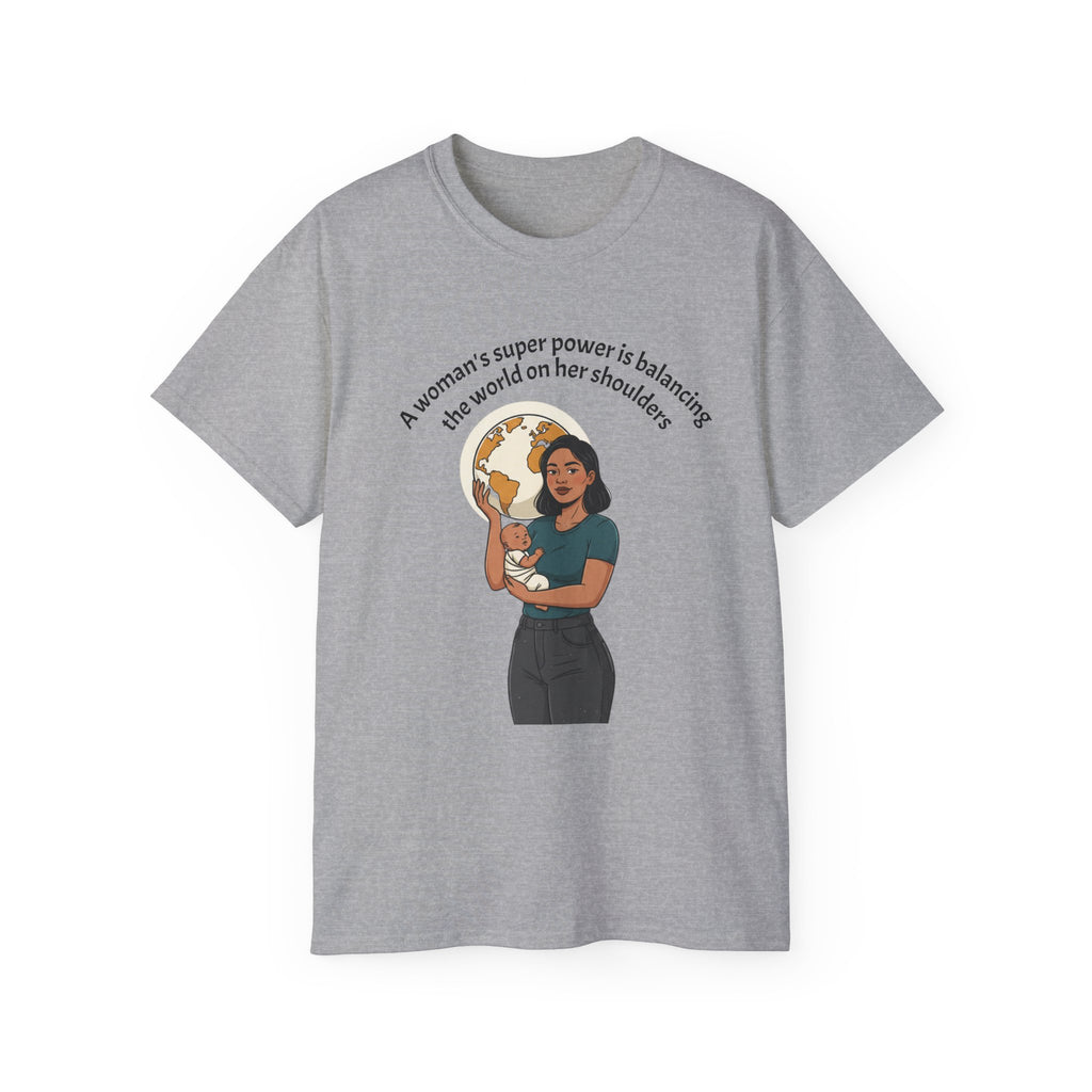 Graphic Tee —  T‑Shirt - Balancing the world on her shoulders