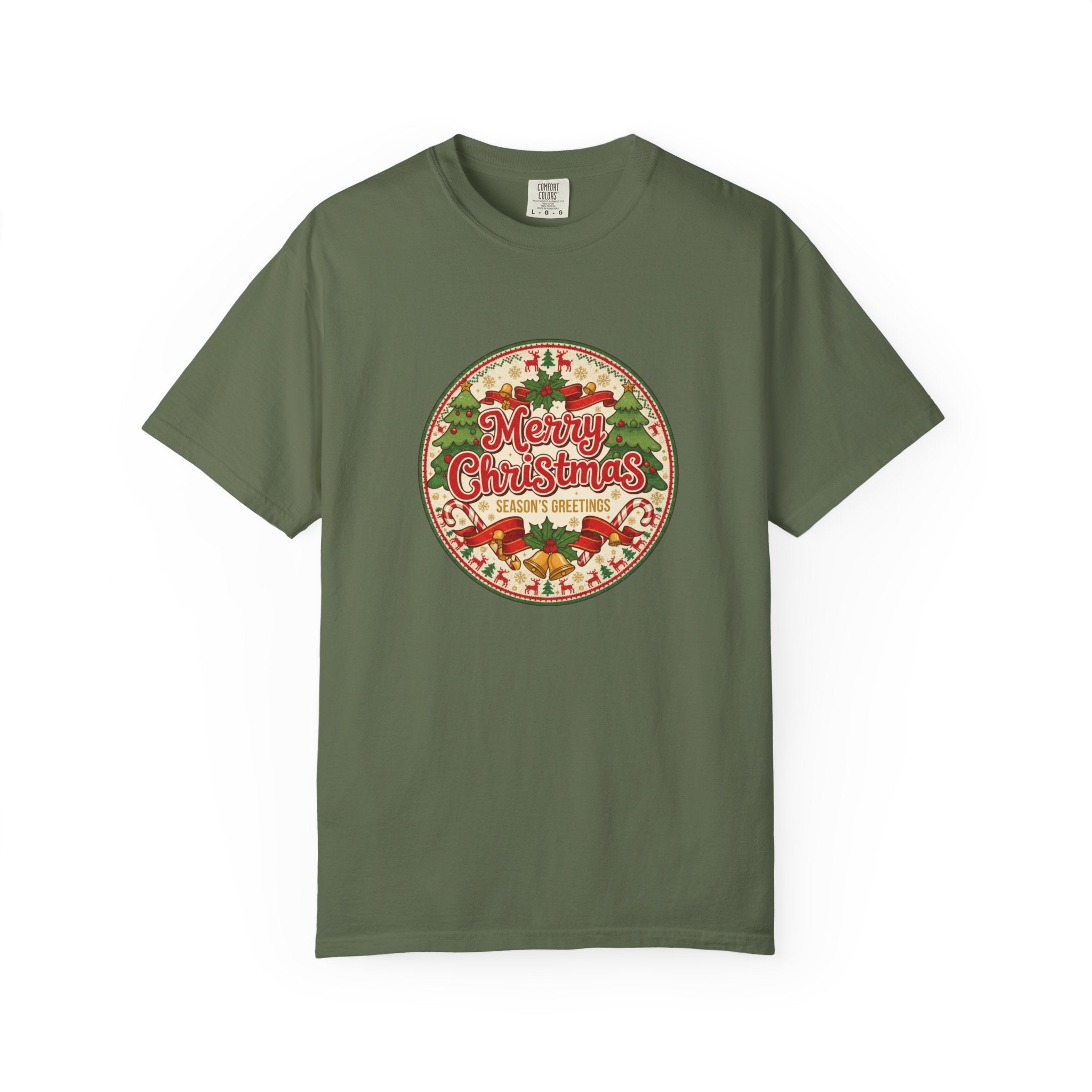 Merry Christmas Vintage Badge T-Shirt - Holiday Tee