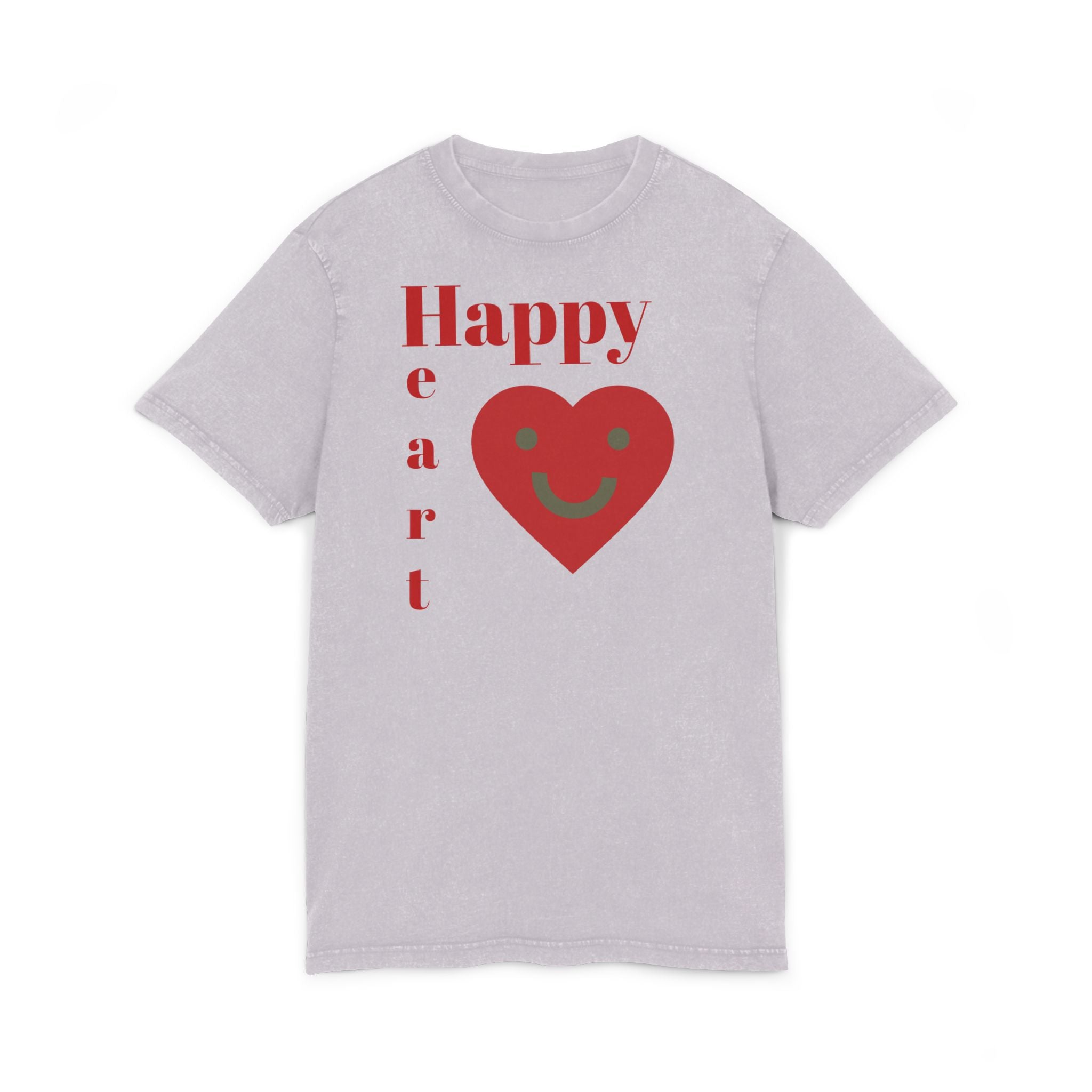 Happy Heart Acid-Wash Tee — Vintage Casual Shirt