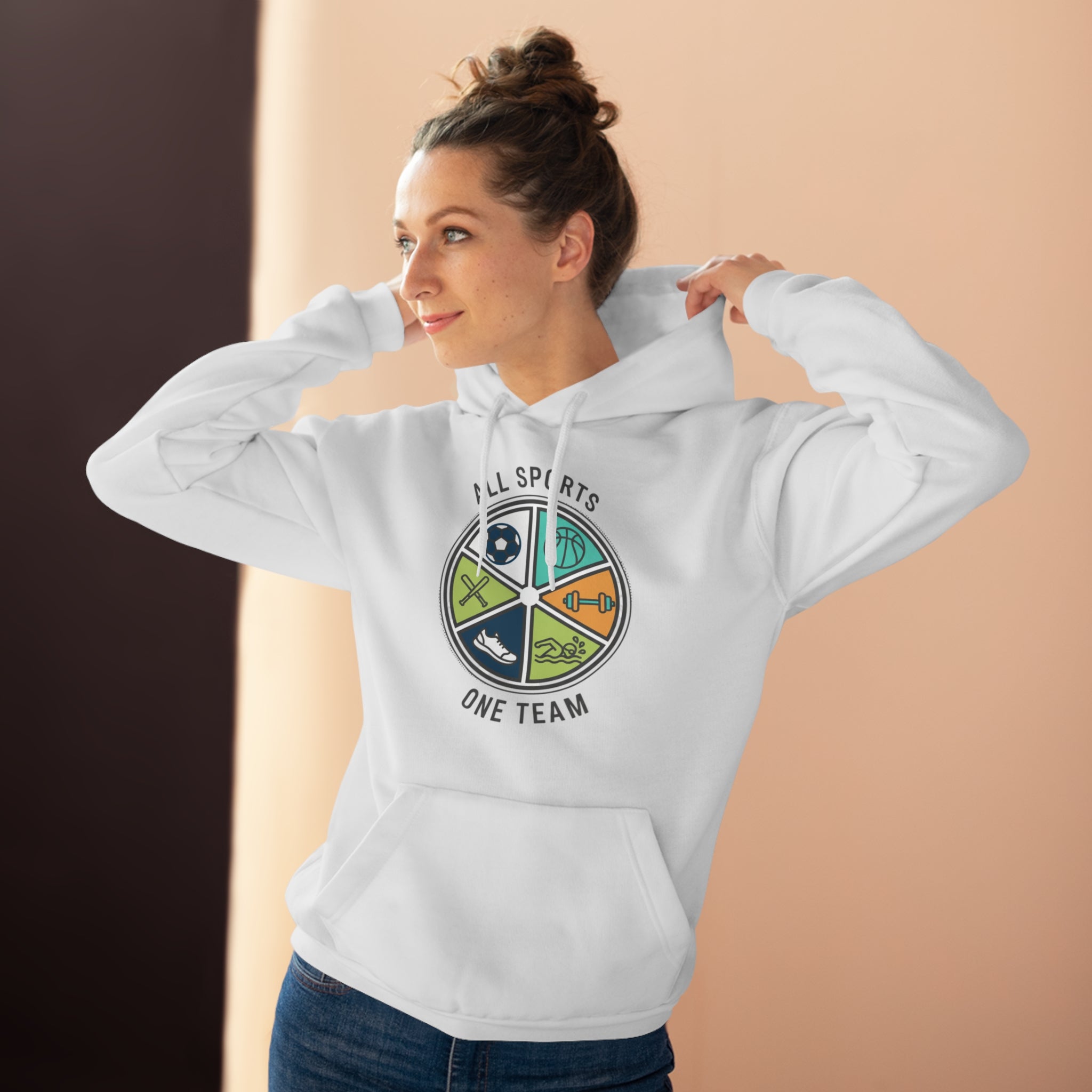 All Sports One Team Hoodie — Youth & Adult Athletic Team Pullover Sweatshirt