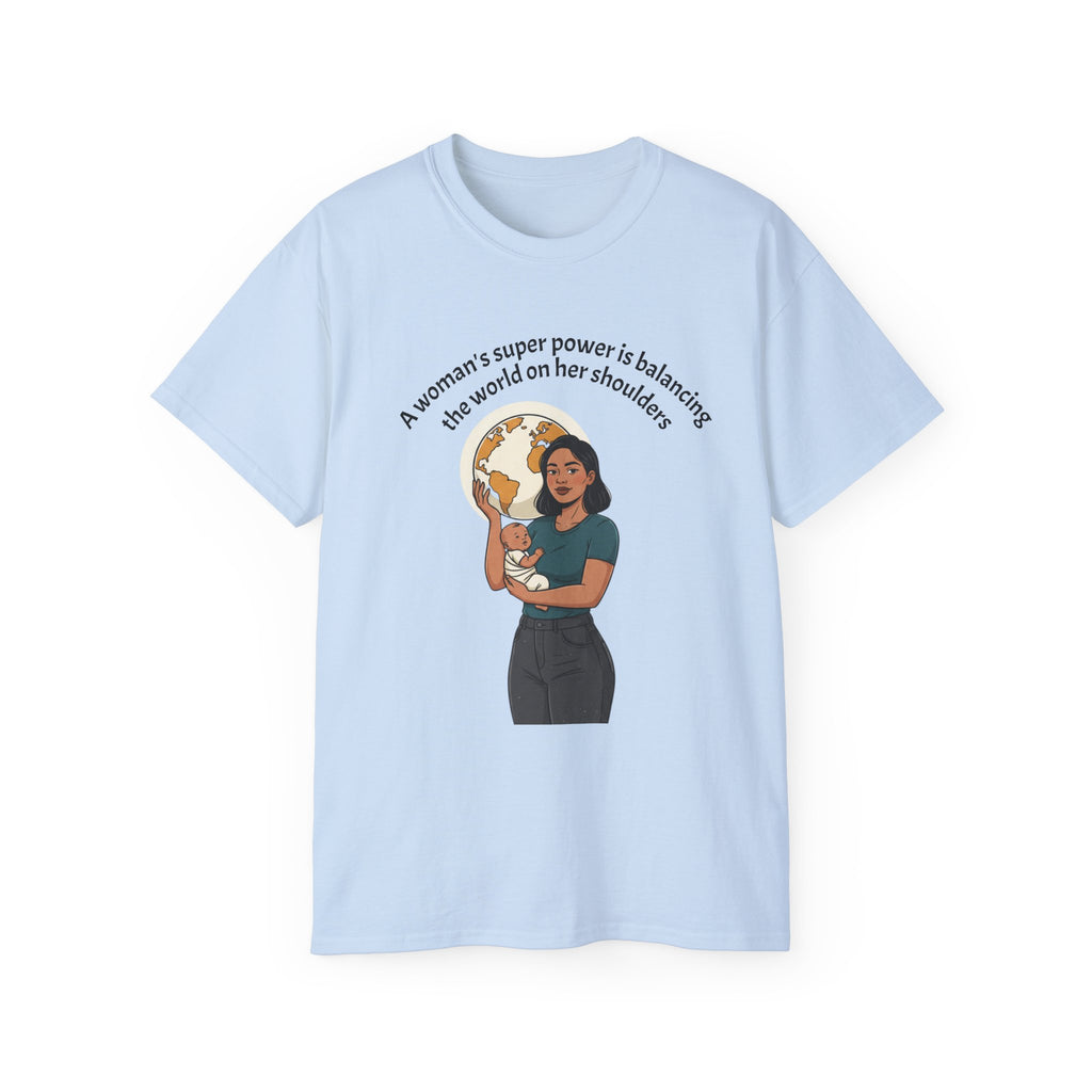 Graphic Tee —  T‑Shirt - Balancing the world on her shoulders