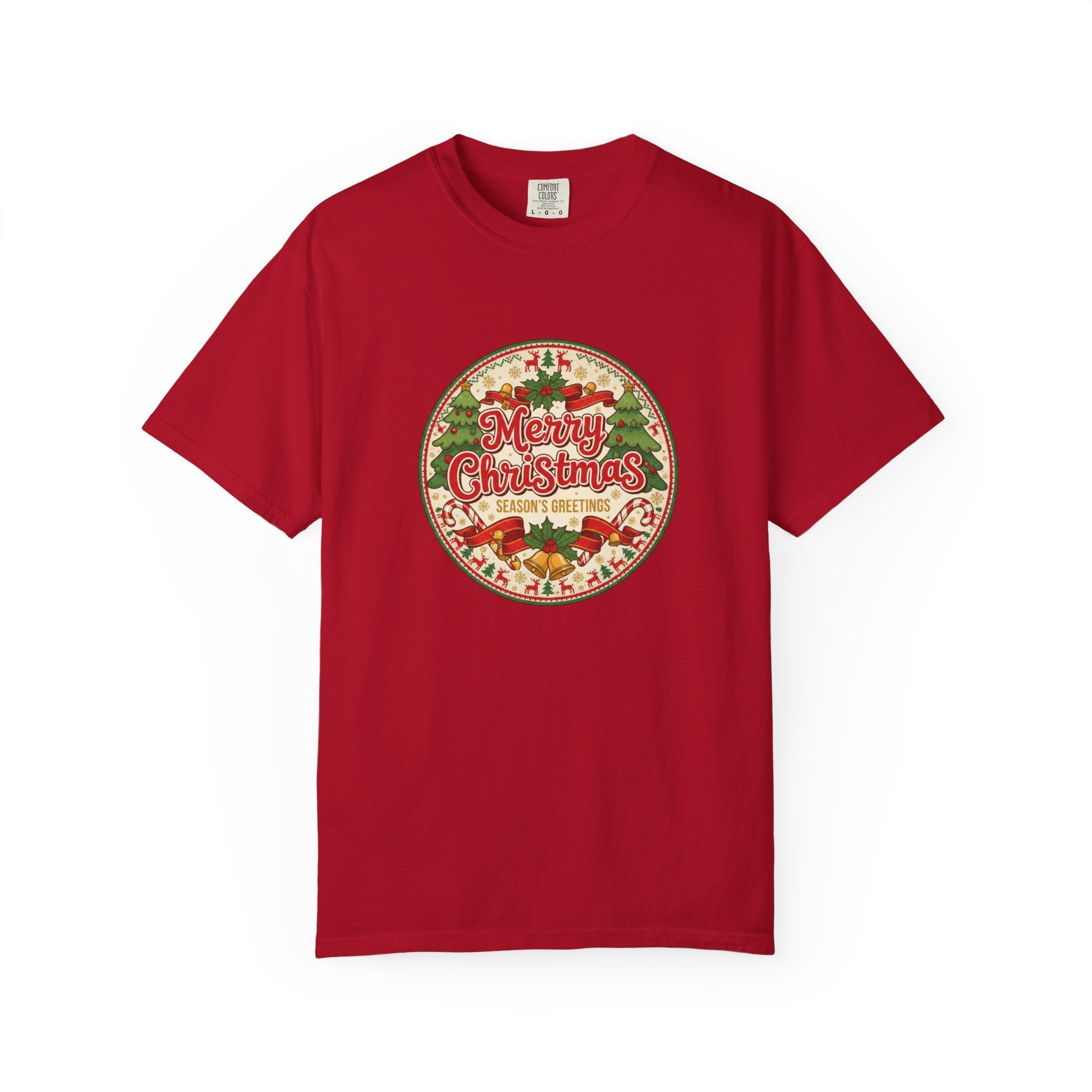 Merry Christmas Vintage Badge T-Shirt - Holiday Tee