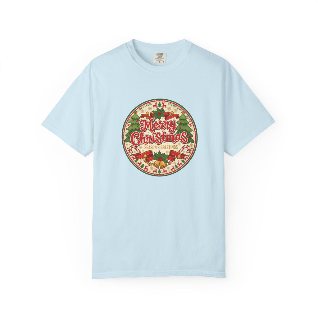 Merry Christmas Vintage Badge T-Shirt - Holiday Tee