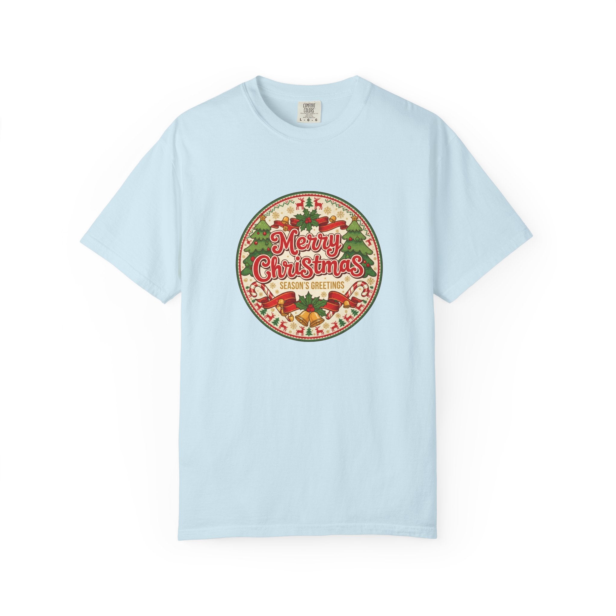 Merry Christmas Vintage Badge T-Shirt - Holiday Tee