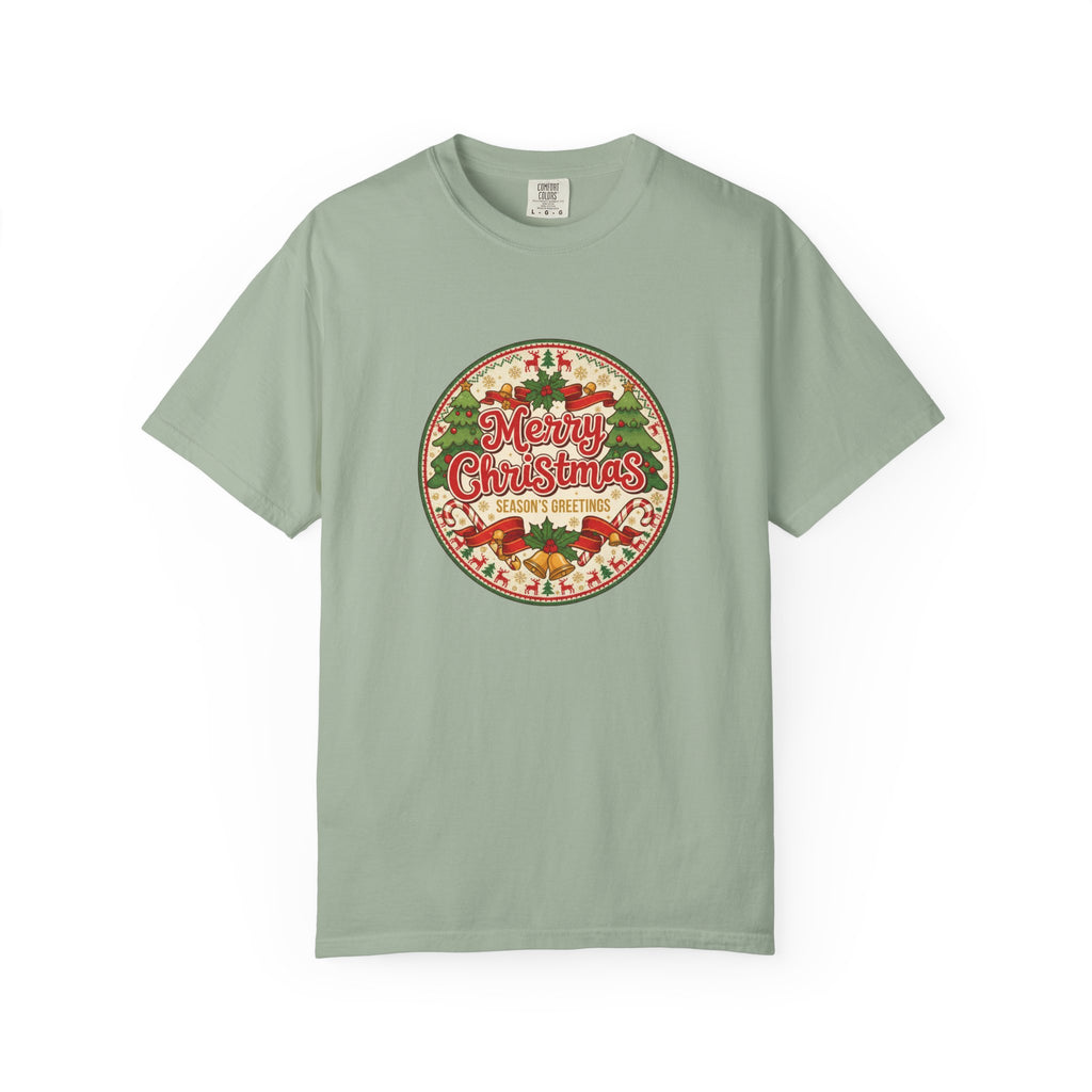 Merry Christmas Vintage Badge T-Shirt - Holiday Tee