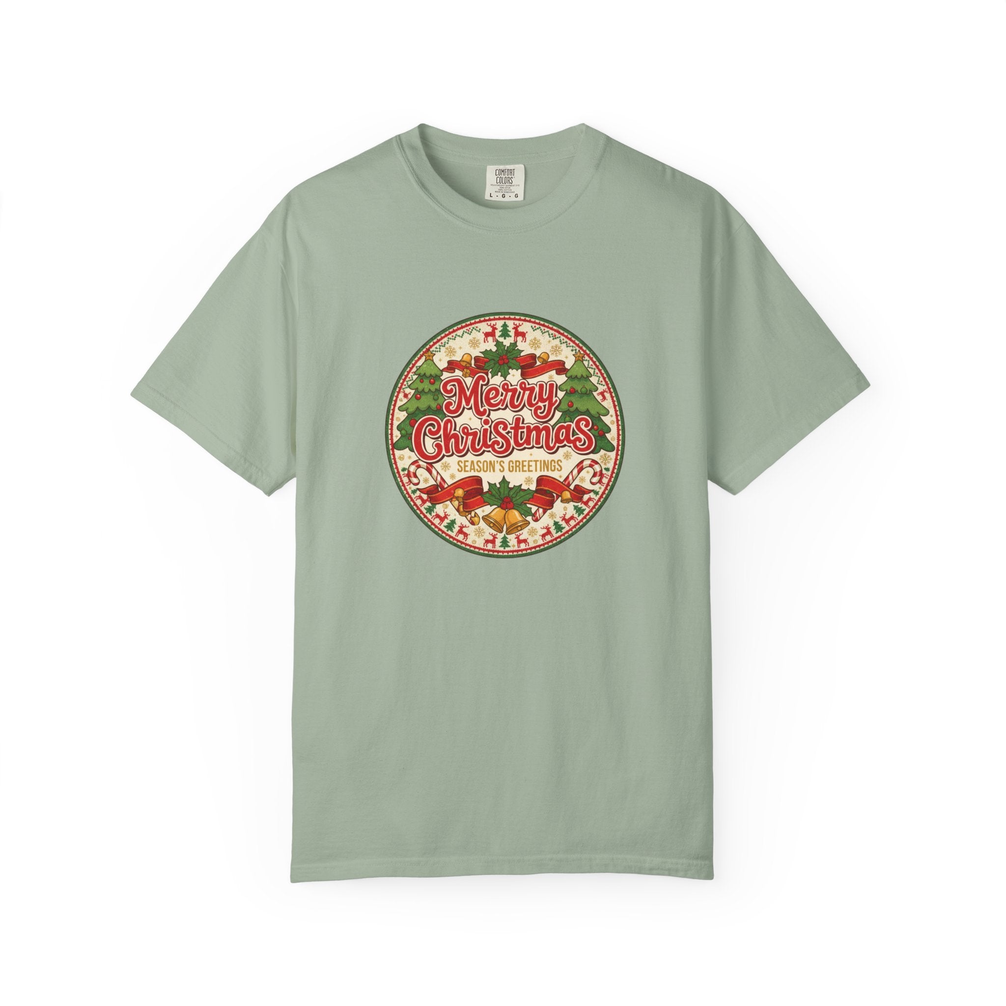 Merry Christmas Vintage Badge T-Shirt - Holiday Tee