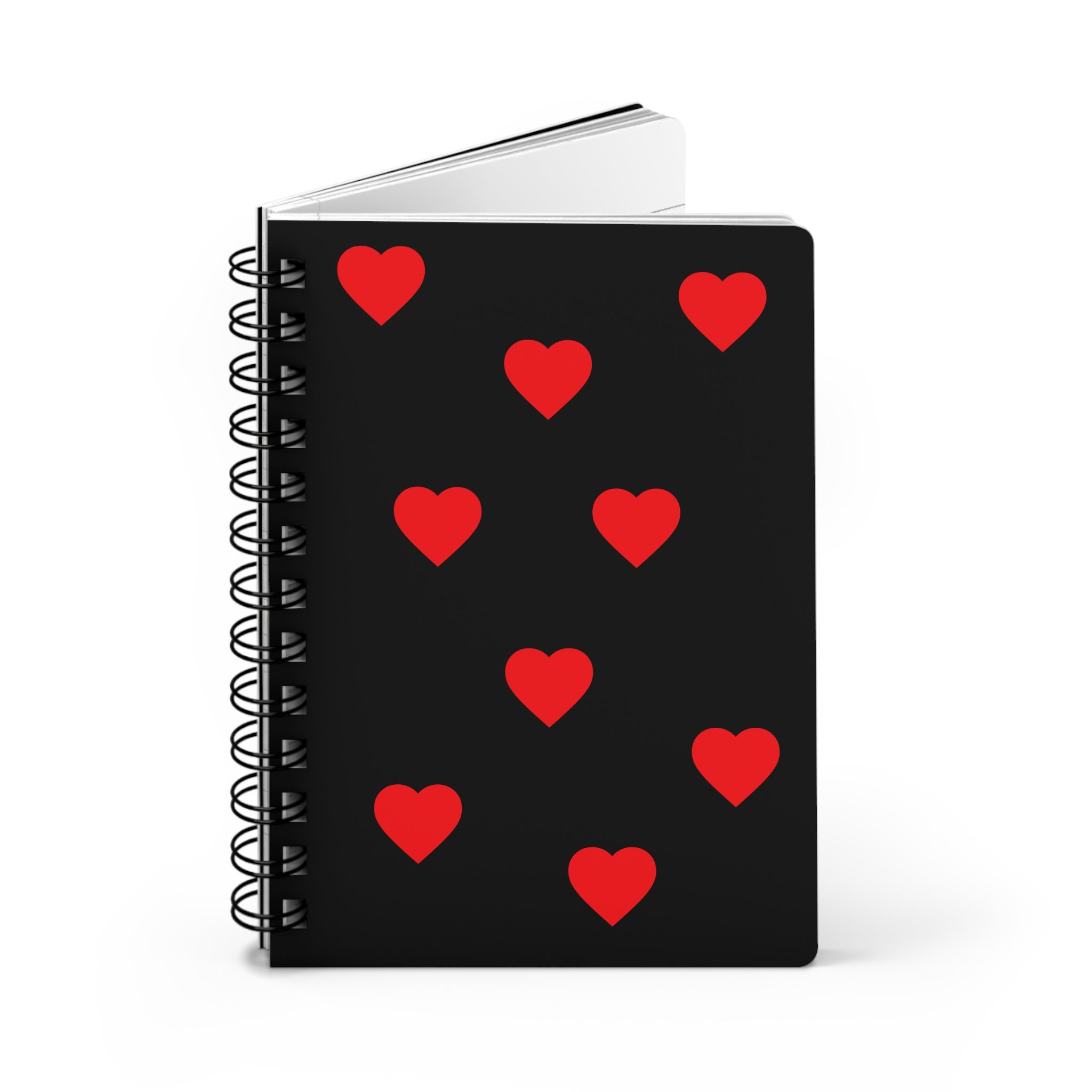 Red Hearts Spiral Journal -  Planner