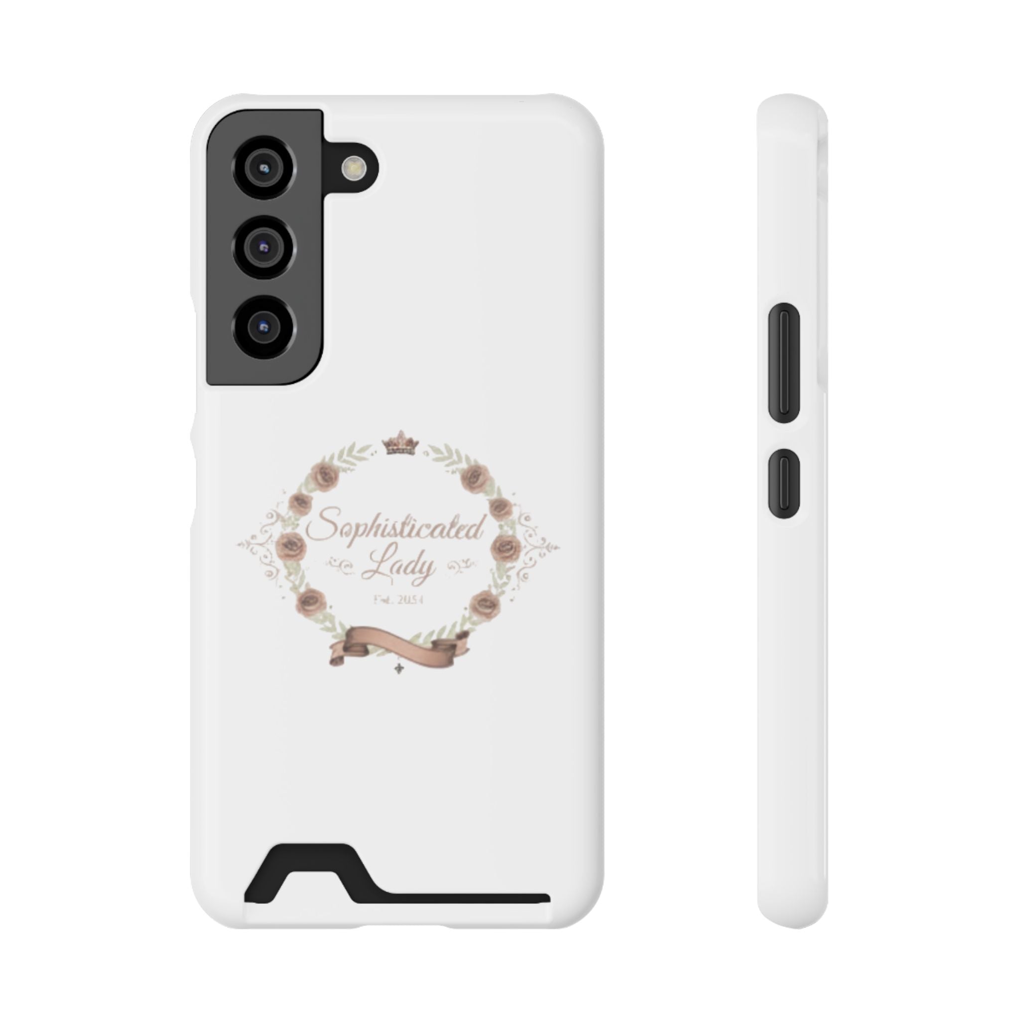 Floral 'Sophisticated Lady' Phone Case with Card Holder — Elegant Wallet Phone Cover