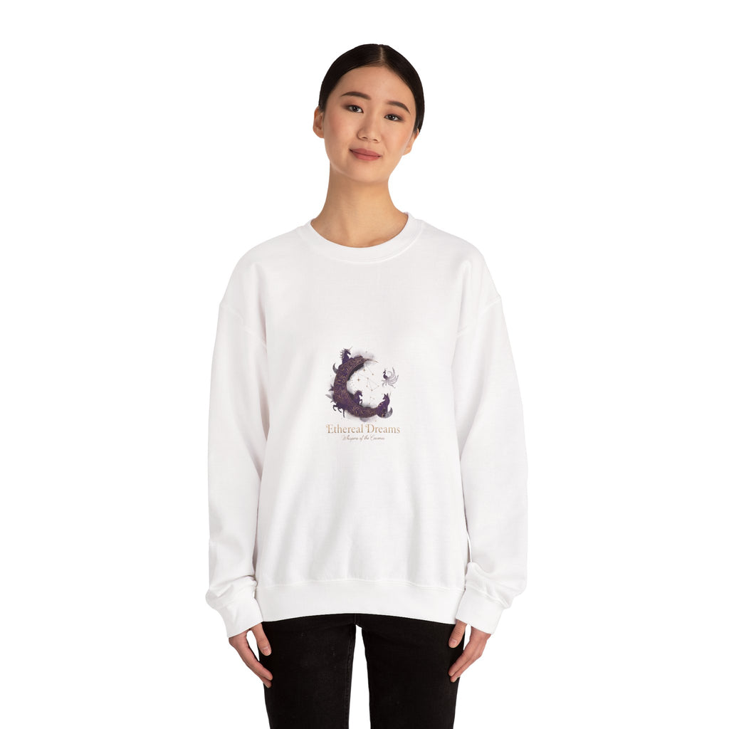 Sleeping Dragon Illustration Crewneck Sweatshirt | Fantasy Moon Design