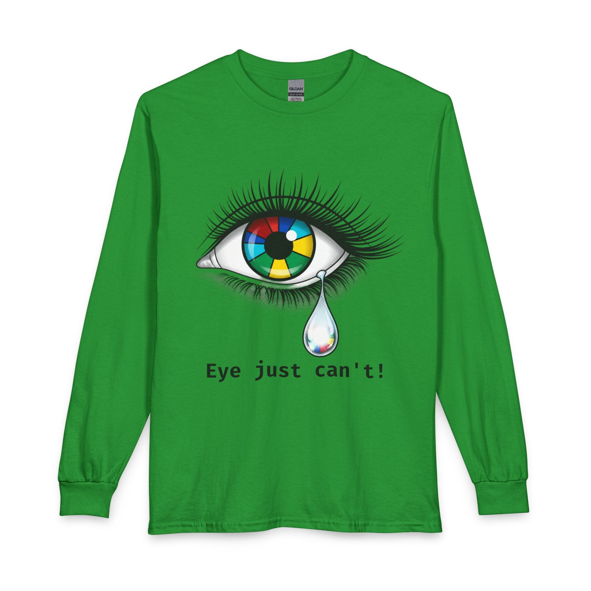 Long Sleeve T-Shirt — Color Wheel Eye Tear Graphic