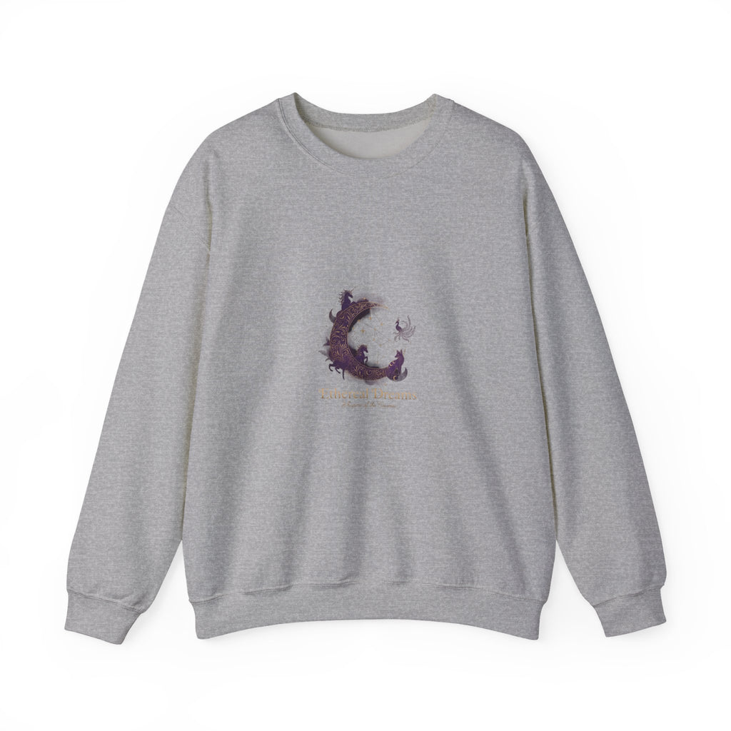 Sleeping Dragon Illustration Crewneck Sweatshirt | Fantasy Moon Design