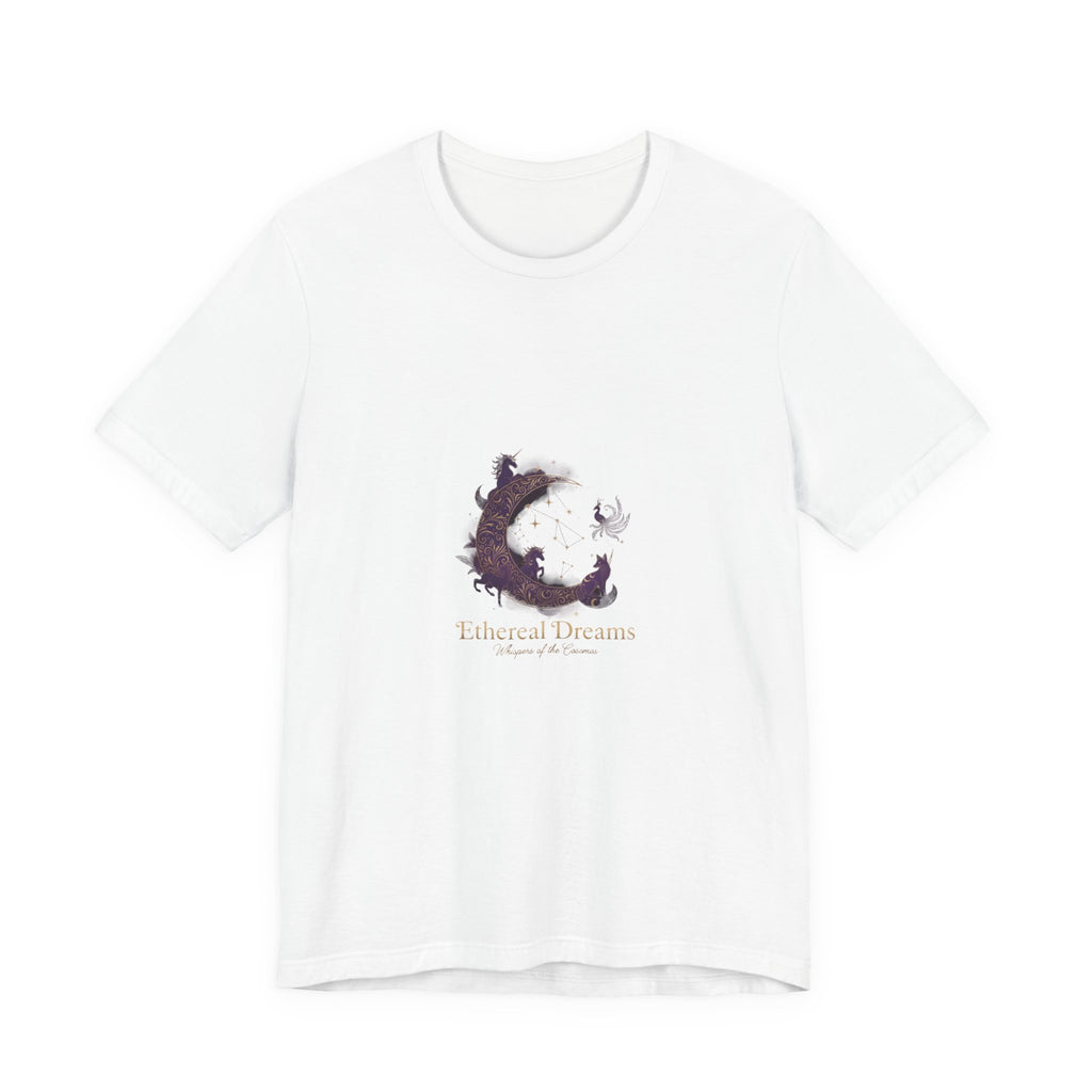 Crescent Moon Cat Illustration Tee | Ethereal Dreams Graphic T-Shirt
