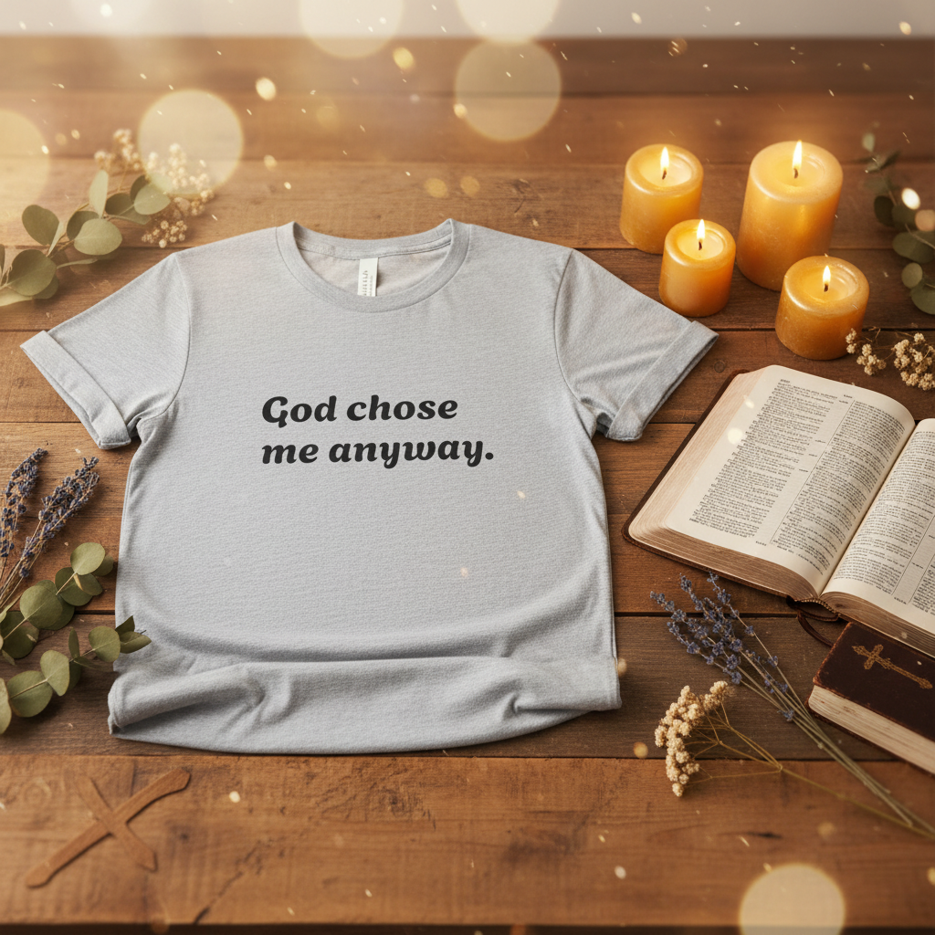 Inspirational Tee - God Chose Me Anyway Tee — Christian Short Sleeve Shirt