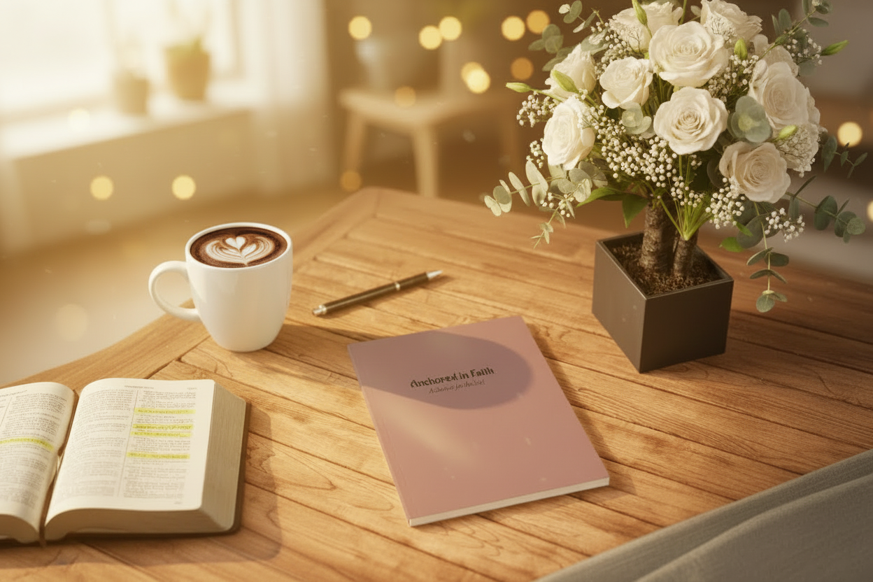 Anchored in Faith A5 Journal — Softcover Christian Notebook