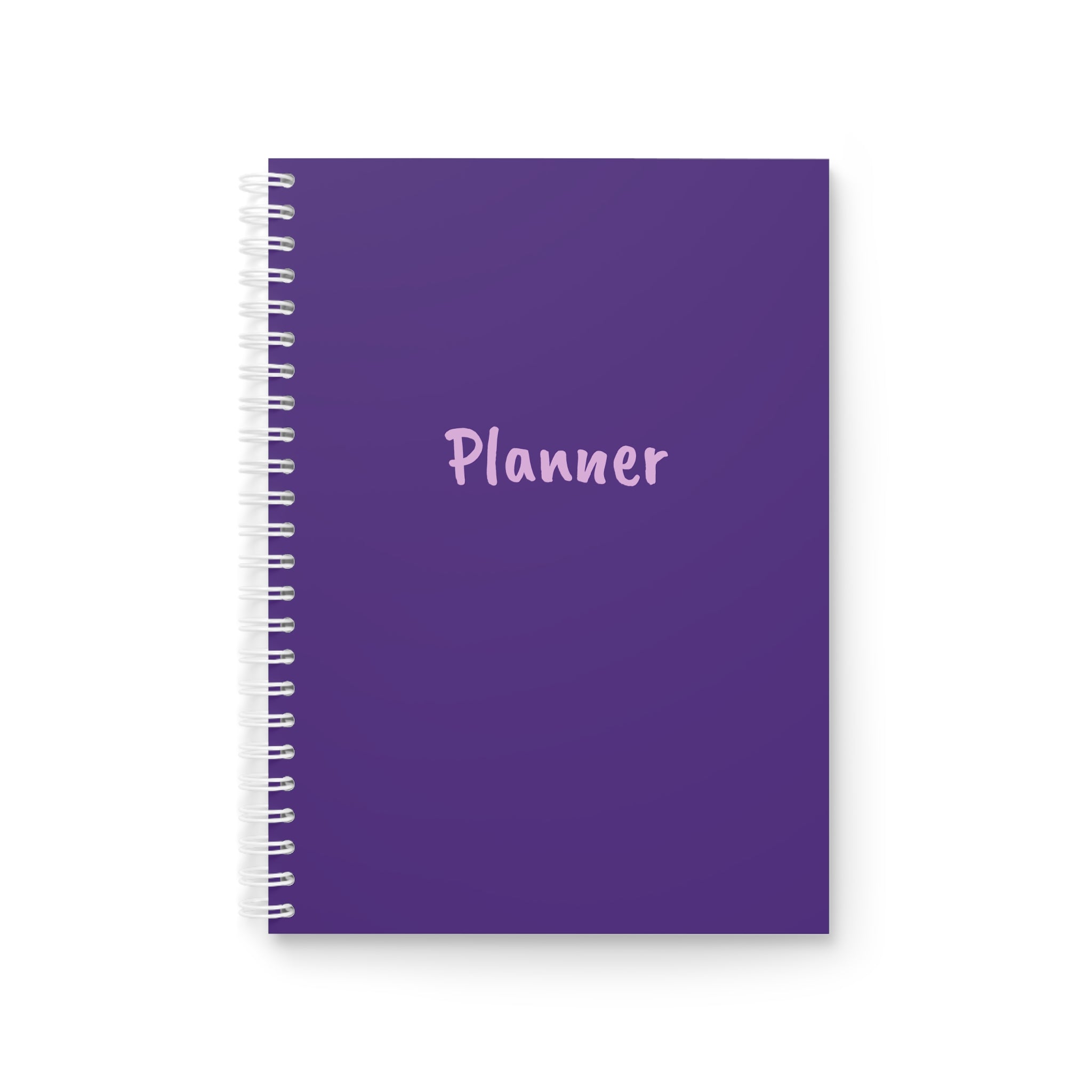 Planner Spiral Notebook — Purple Minimalist Daily Organizer