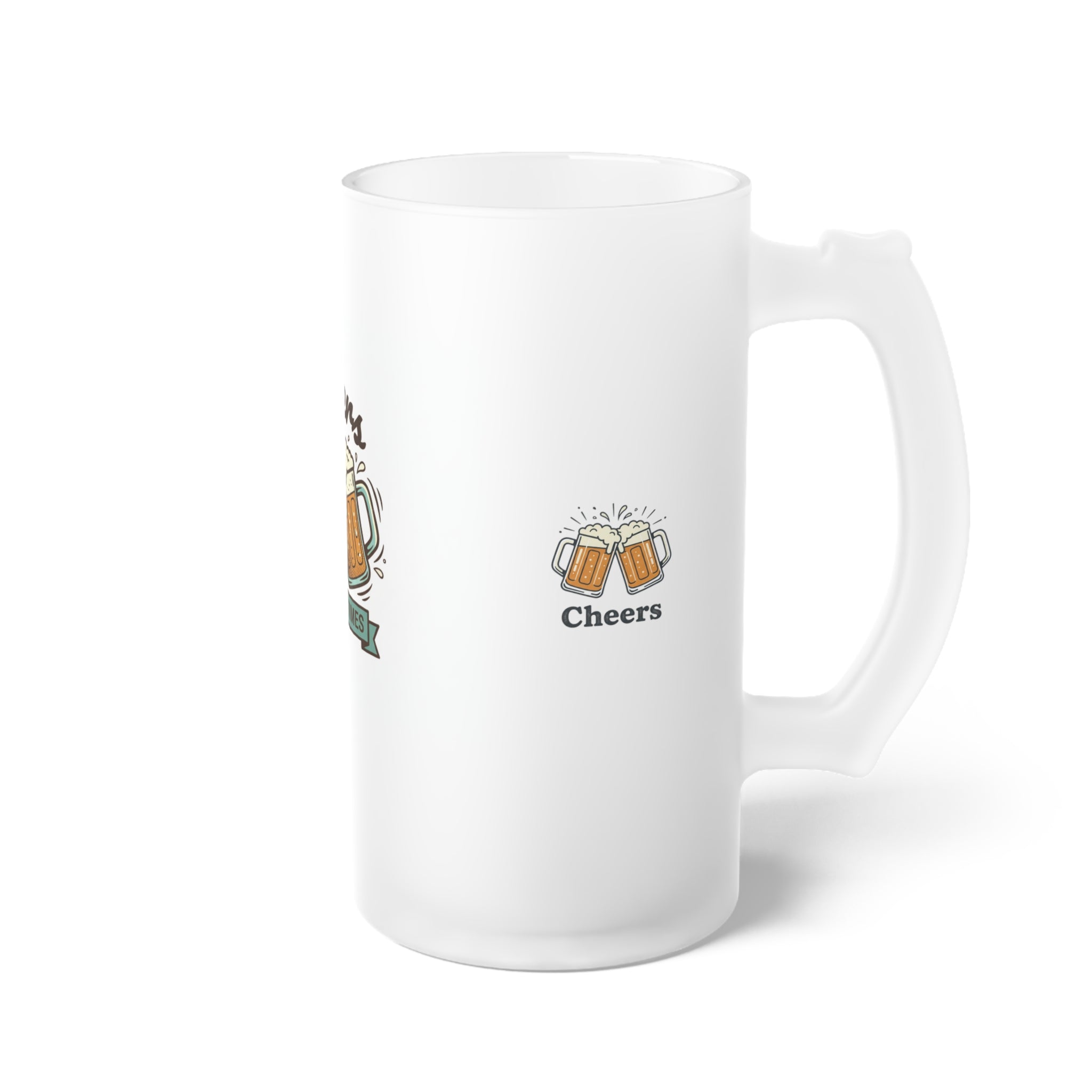 Frosted Glass Beer Mug — Colorful Chakra Brewing Spectrum Design