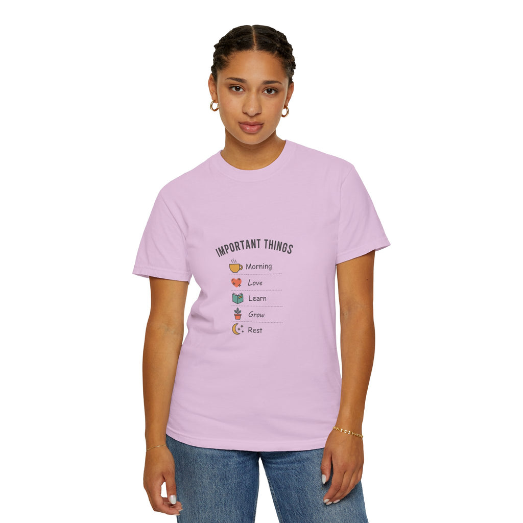 Important Things T‑Shirt — Comfortable Graphic Tee
