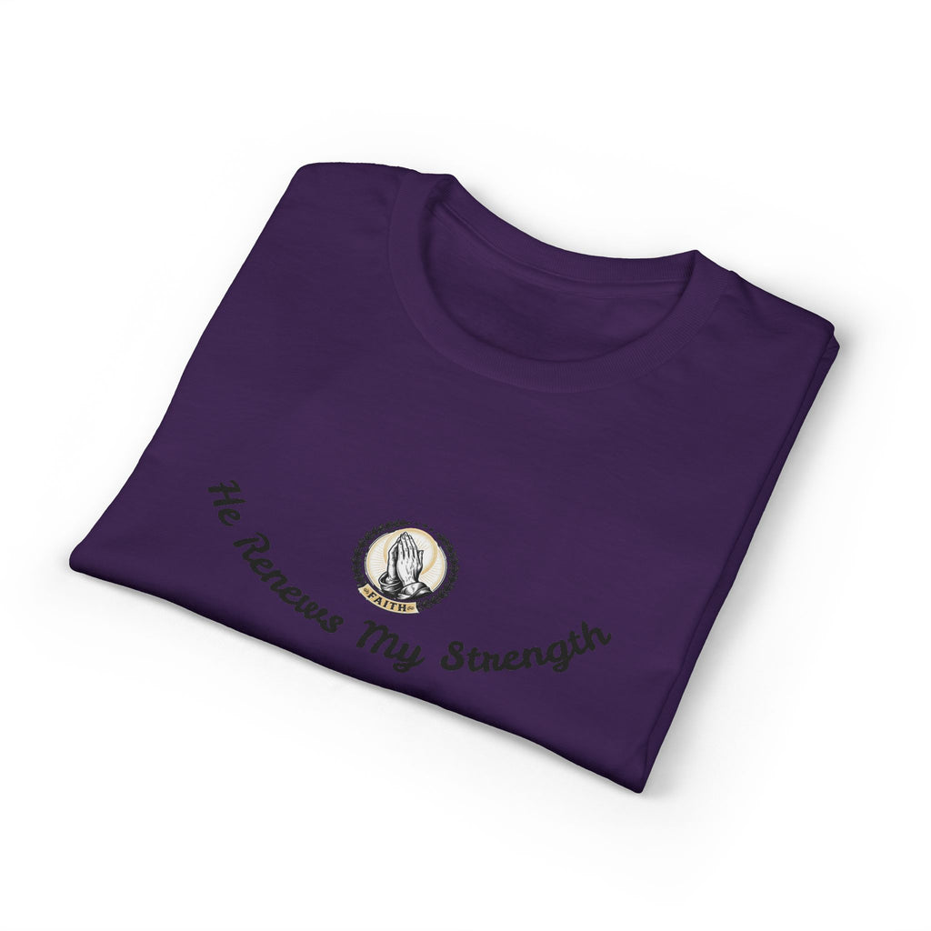 He Renews My Strength T-Shirt — Inspirational Christian Faith Tee