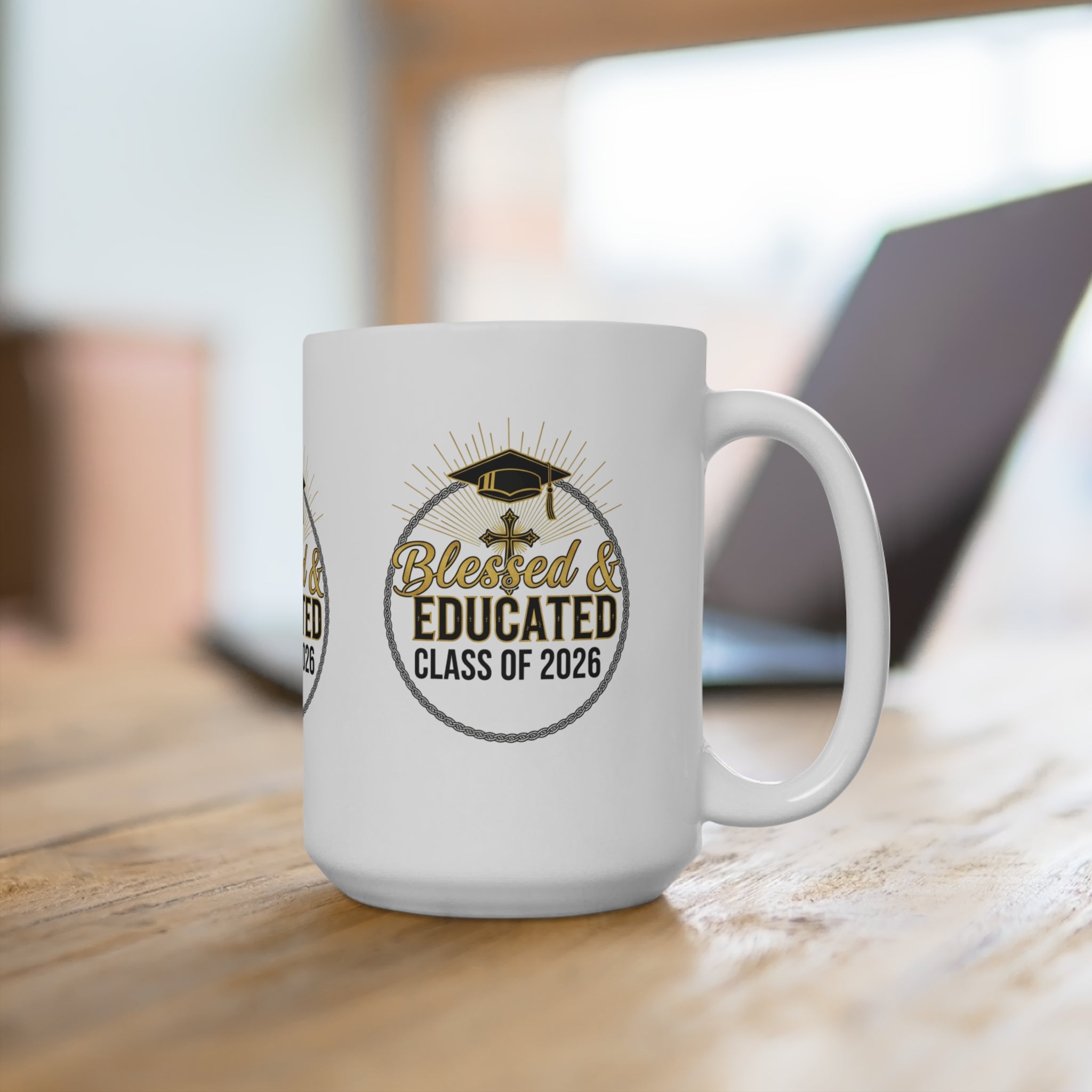 Blessed & Educated Class of 2026 15oz Graduation Mug