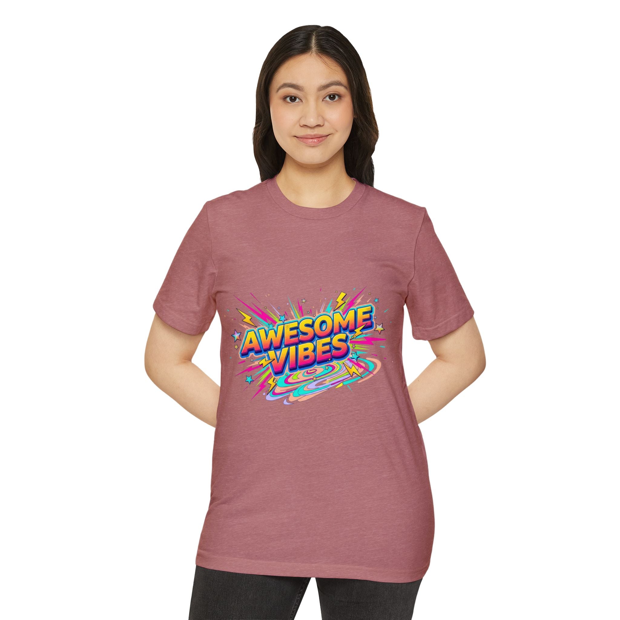 Awesome Vibes T-Shirt — Retro Rainbow Graphic Tee