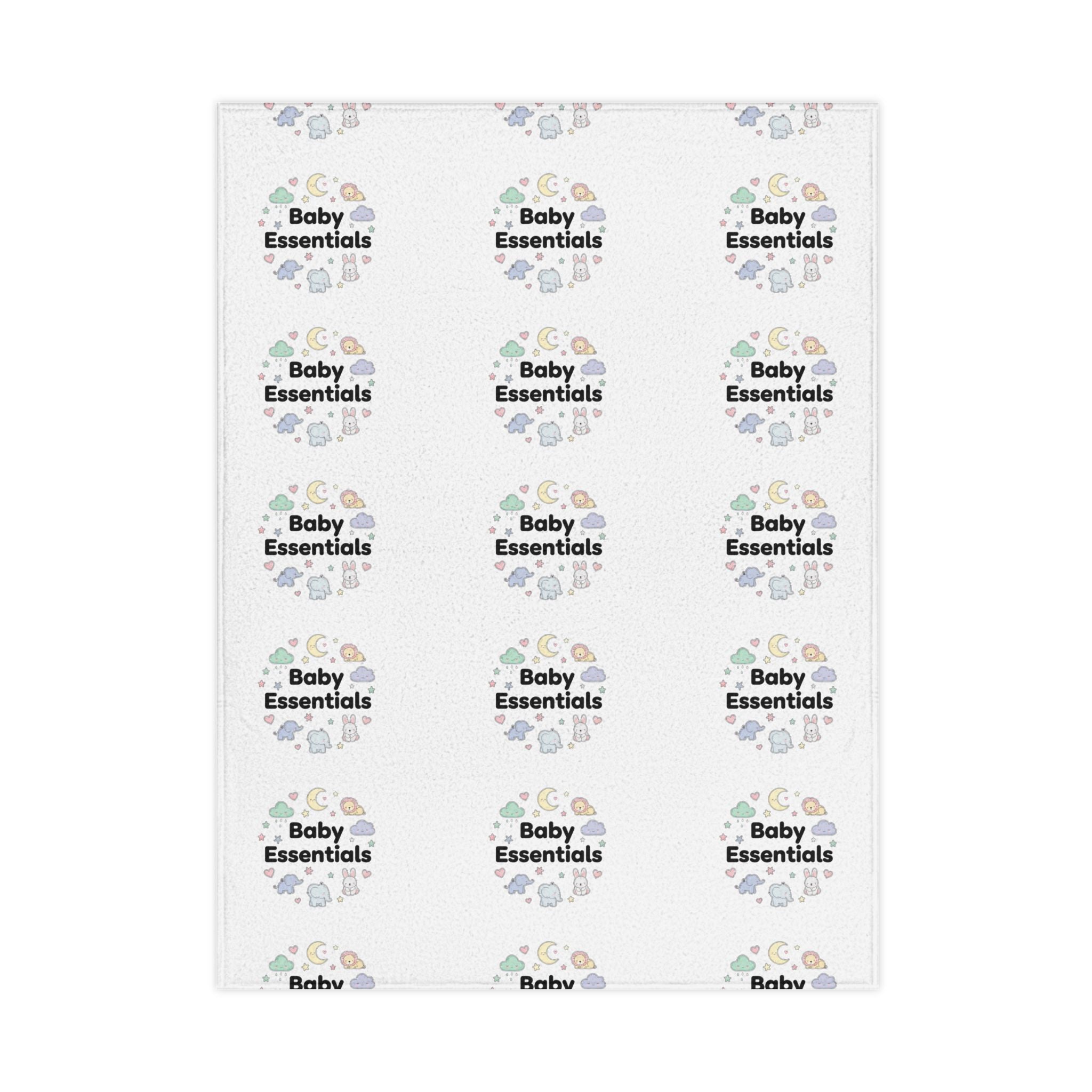Baby Essentials Toddler Blanket — Soft Nursery Throw with Cute Pastel Animal Icons