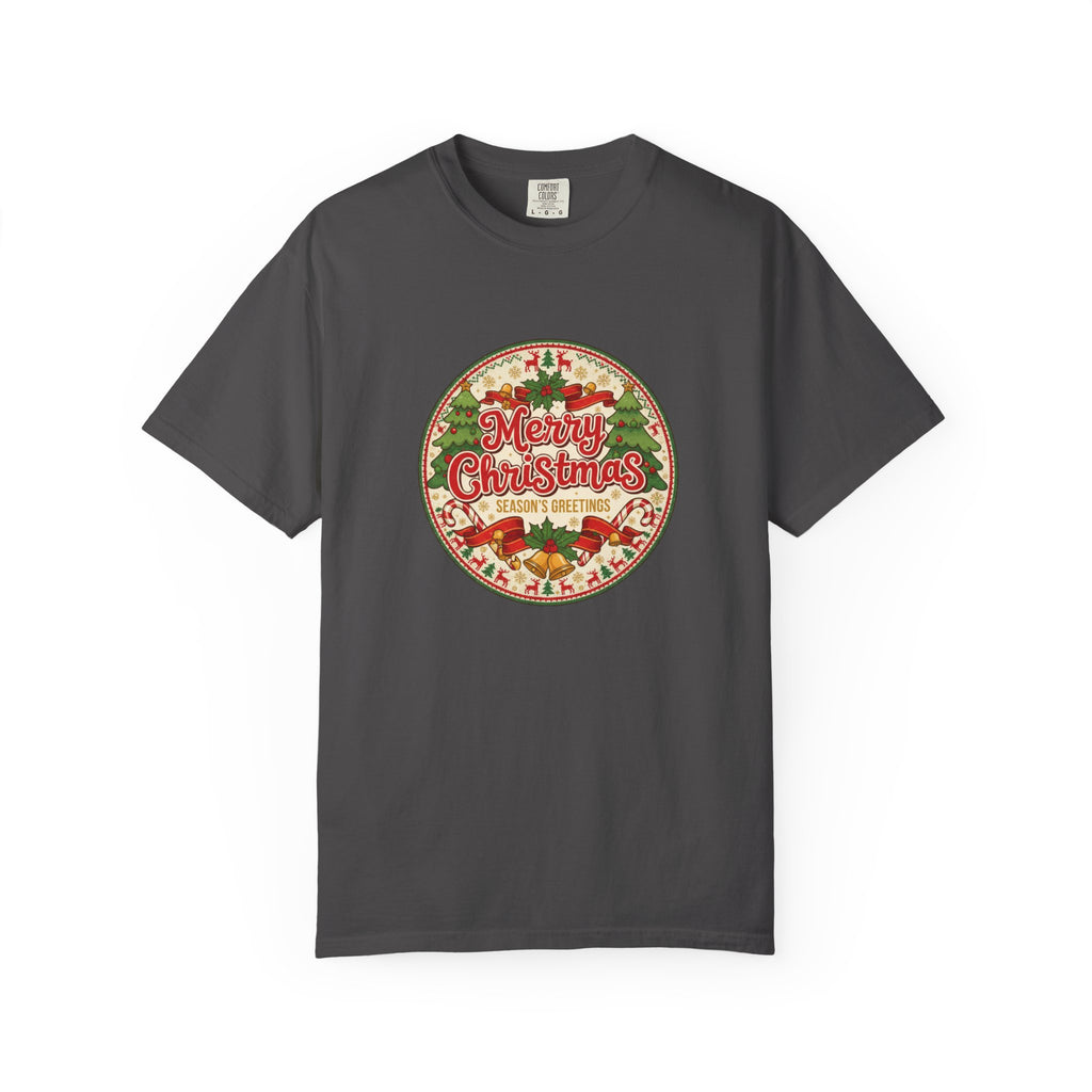 Merry Christmas Vintage Badge T-Shirt - Holiday Tee