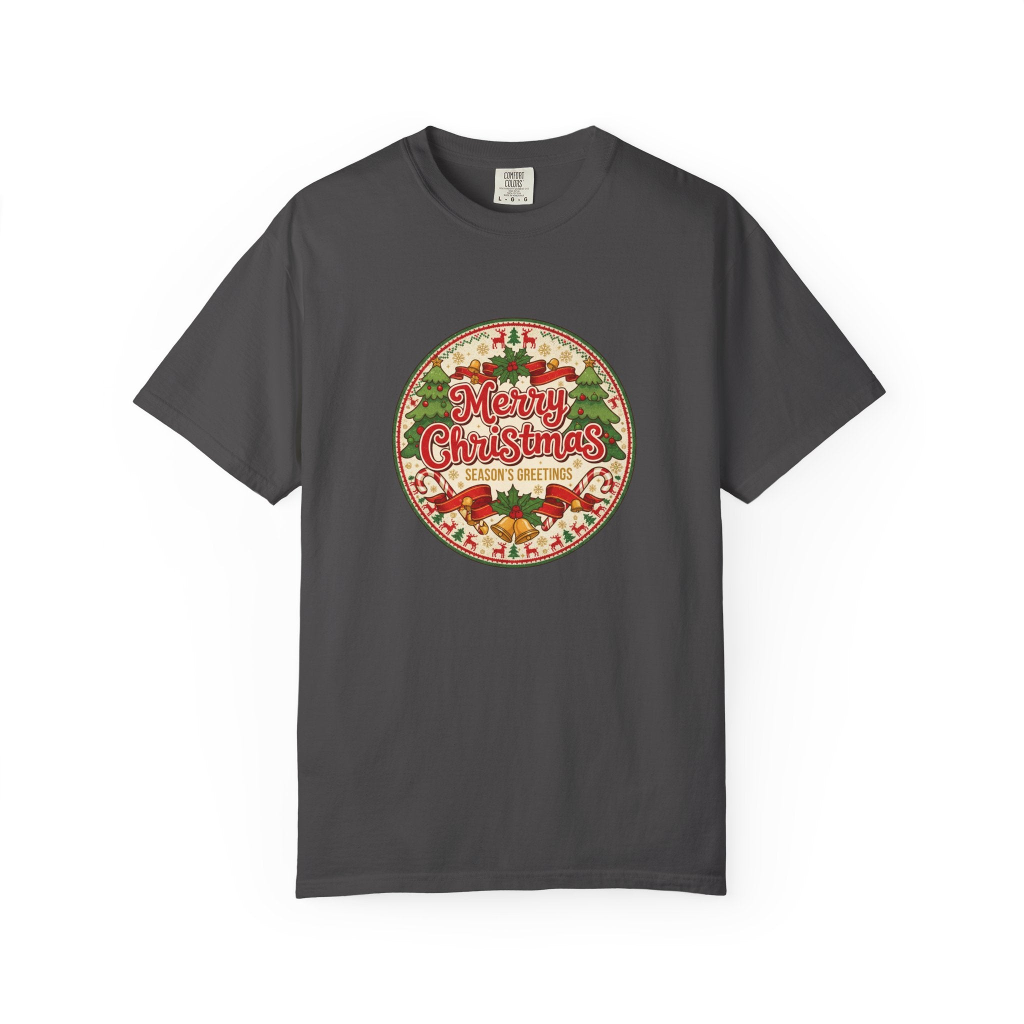 Merry Christmas Vintage Badge T-Shirt - Holiday Tee