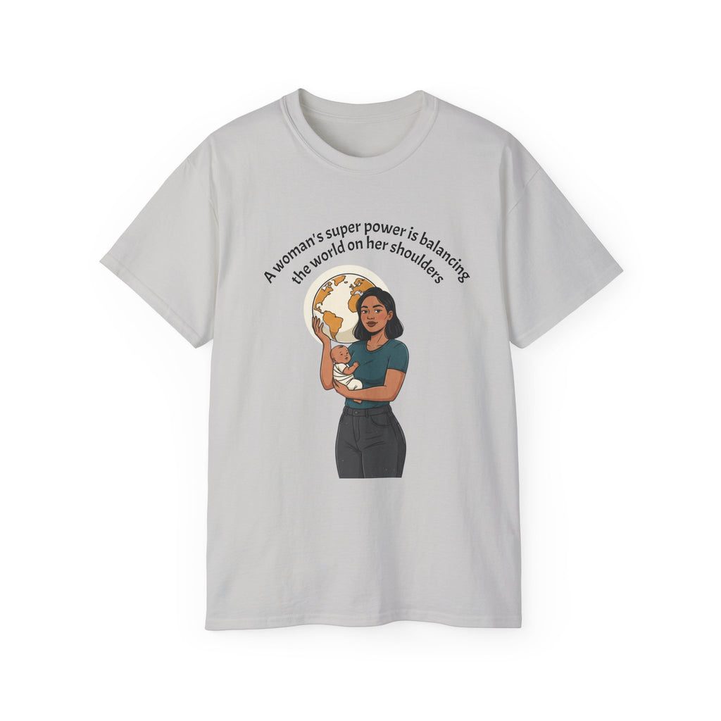 Graphic Tee —  T‑Shirt - Balancing the world on her shoulders