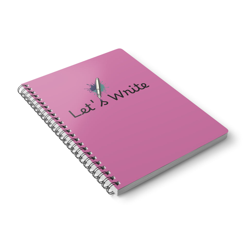 Let's Write A5 Spiral Notebook — Pink Softcover Journal for Writers