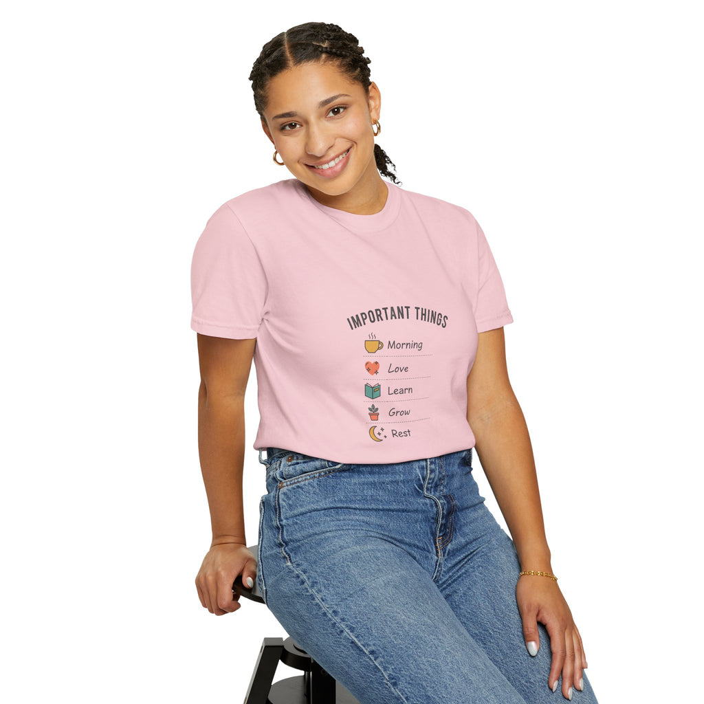 Important Things T‑Shirt — Comfortable Graphic Tee