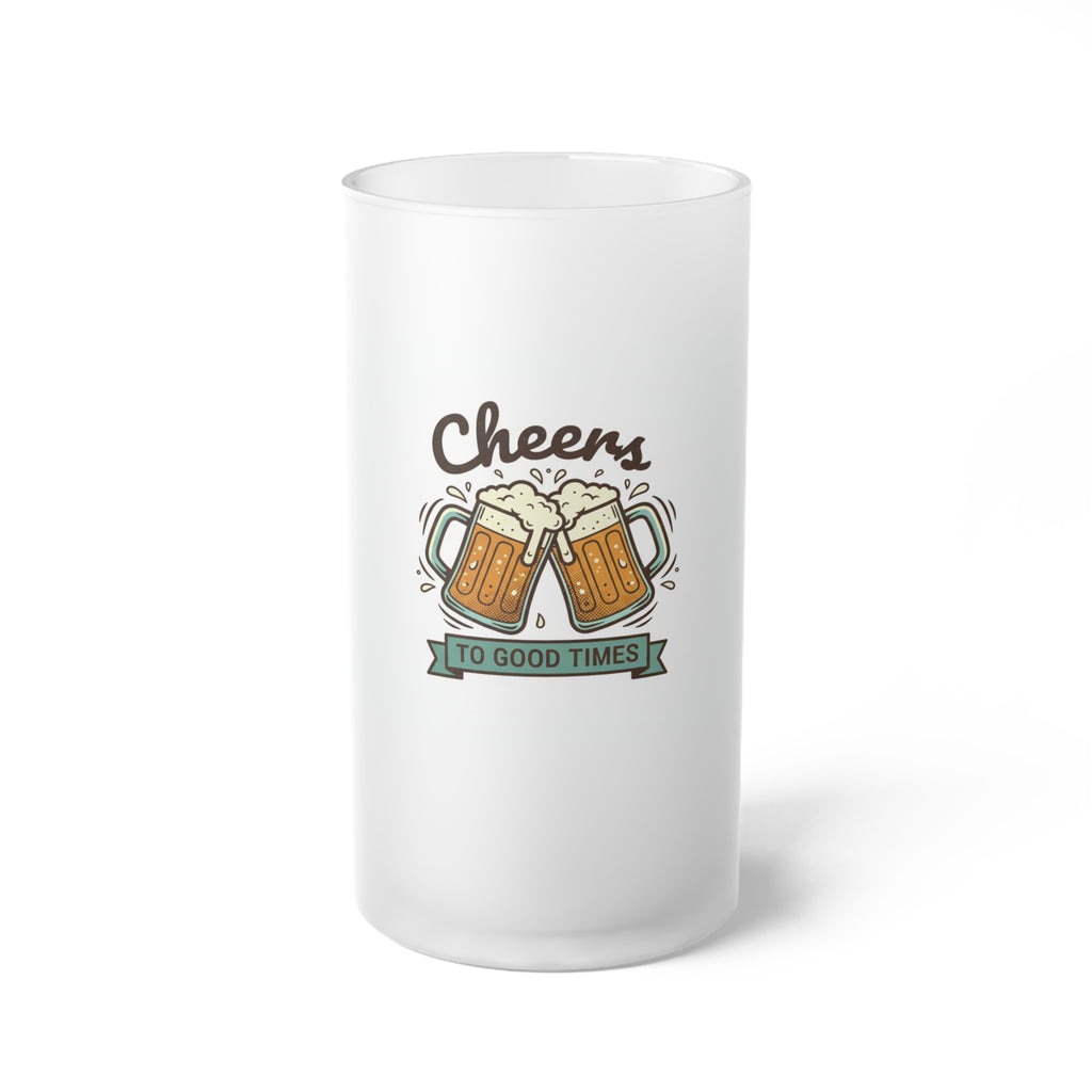 Frosted Glass Beer Mug — Colorful Chakra Brewing Spectrum Design