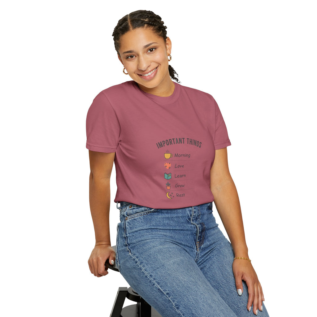 Important Things T‑Shirt — Comfortable Graphic Tee