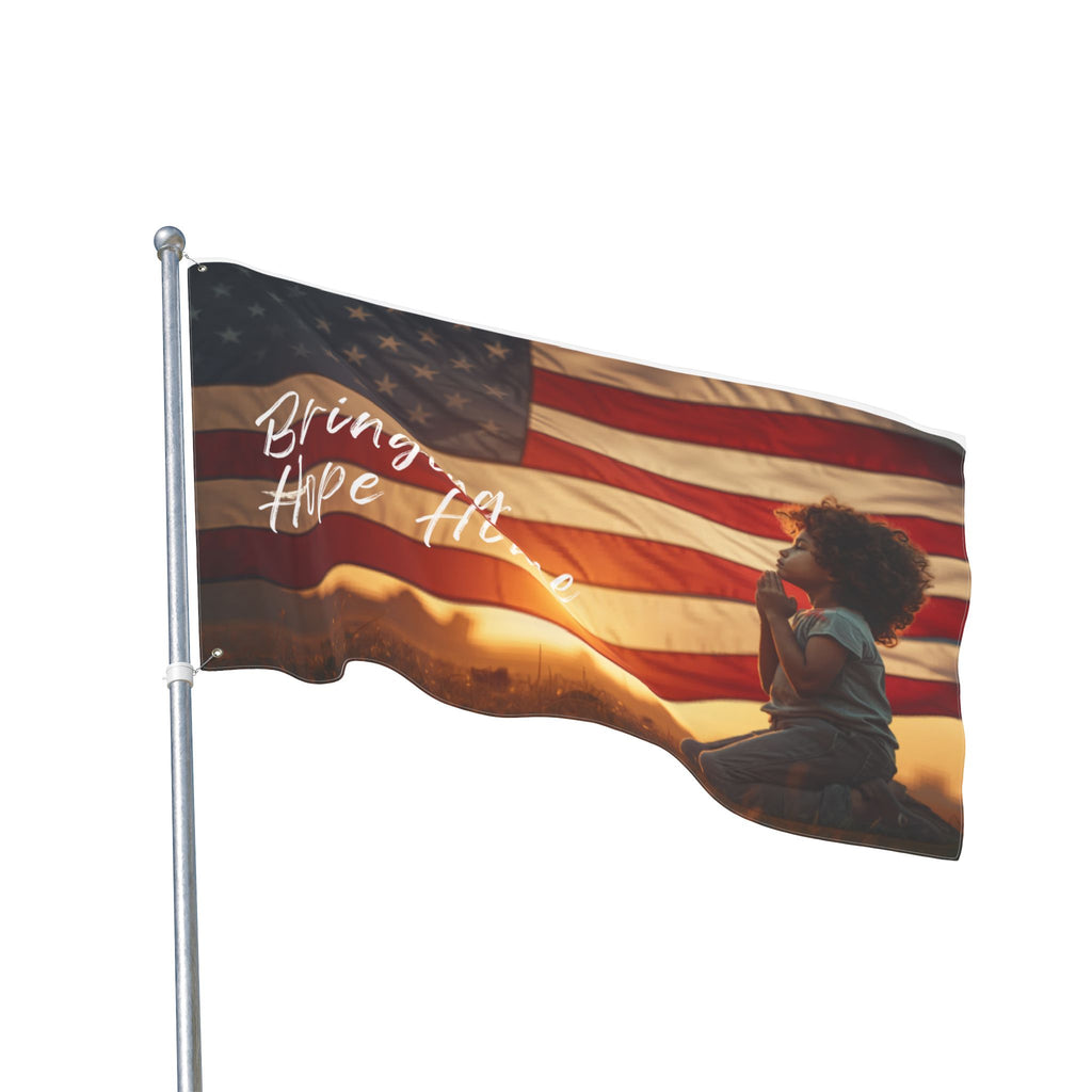Bringing Hope Home Double-Sided American Flag — Patriotic Memorial & Military Support Banner
