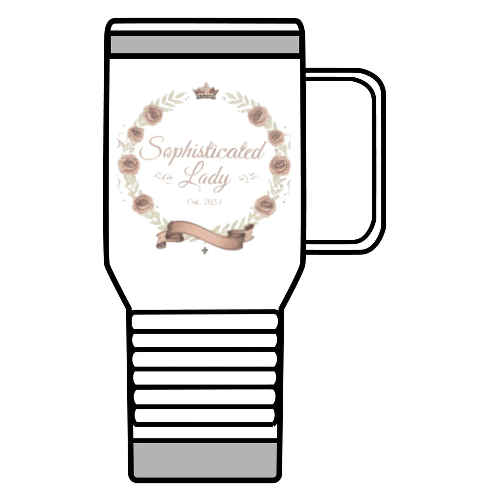 Sophisticated Lady 20oz Travel Mug – Floral Wreath Coffee Tumbler