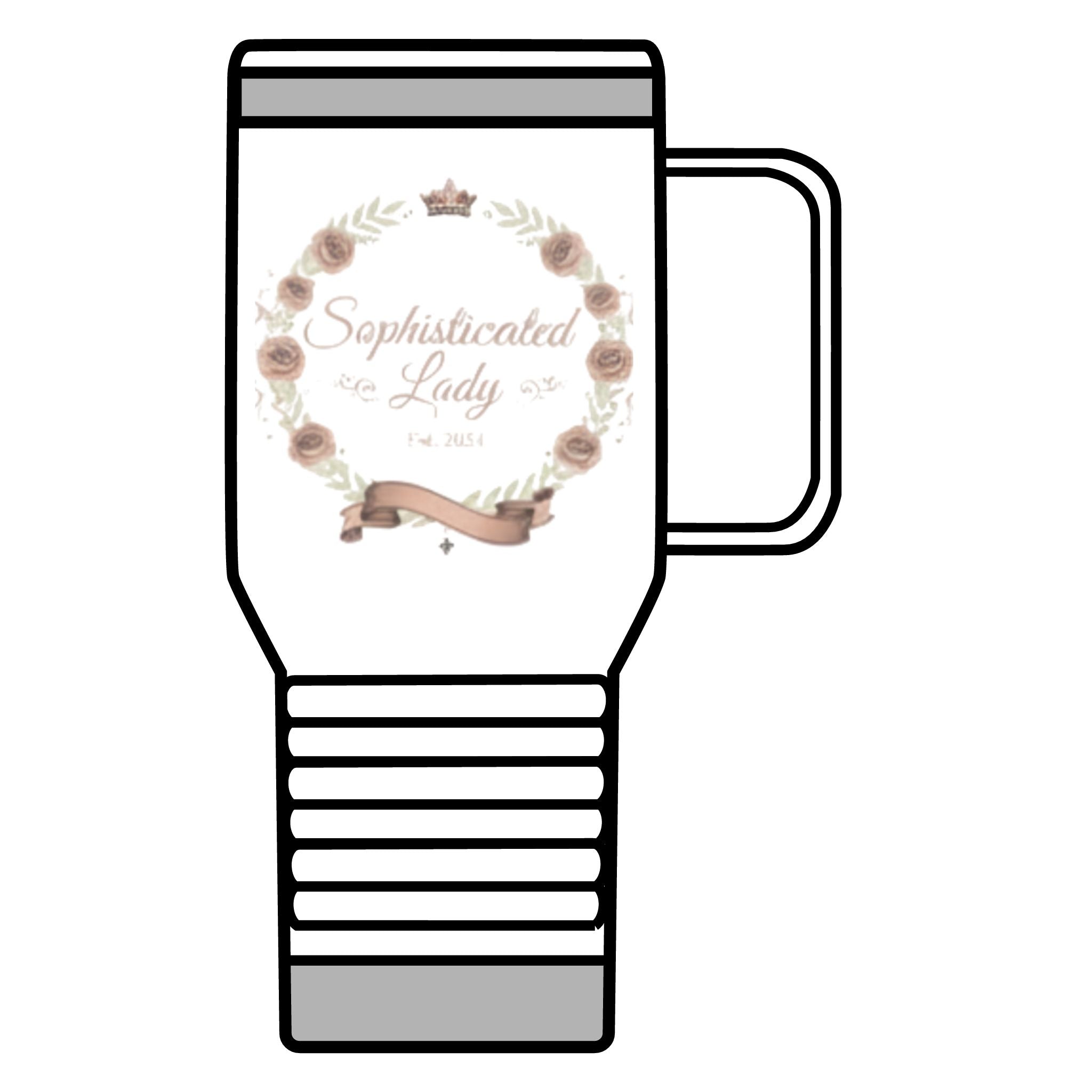 Sophisticated Lady 20oz Travel Mug – Floral Wreath Coffee Tumbler