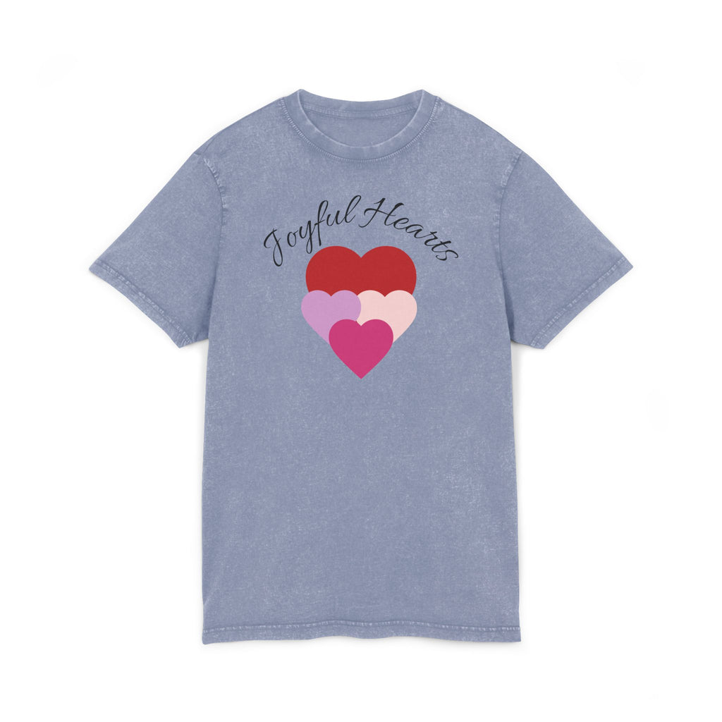 Joyful Hearts Acid-Wash — Vintage Grunge Casual Shirt