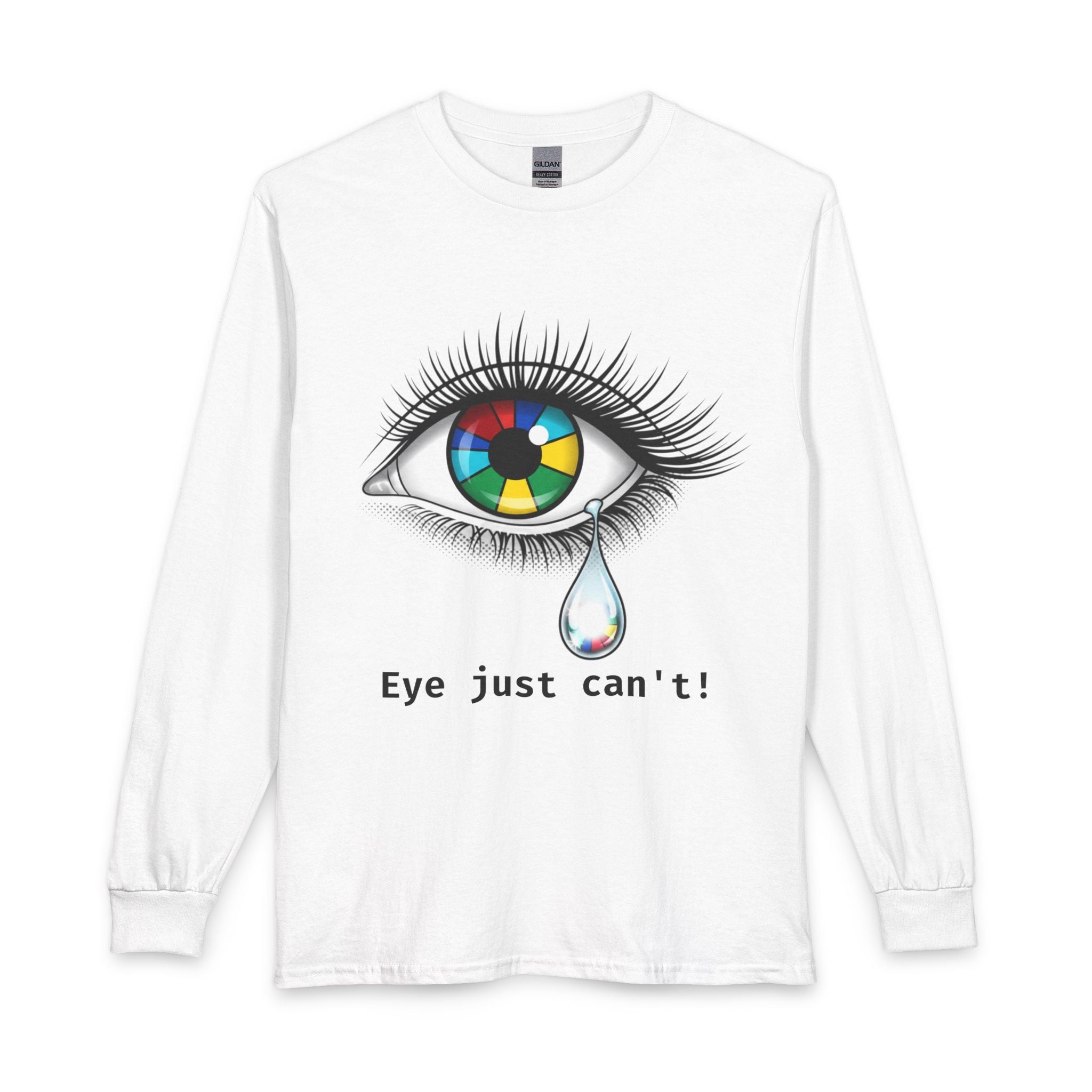 Long Sleeve T-Shirt — Color Wheel Eye Tear Graphic