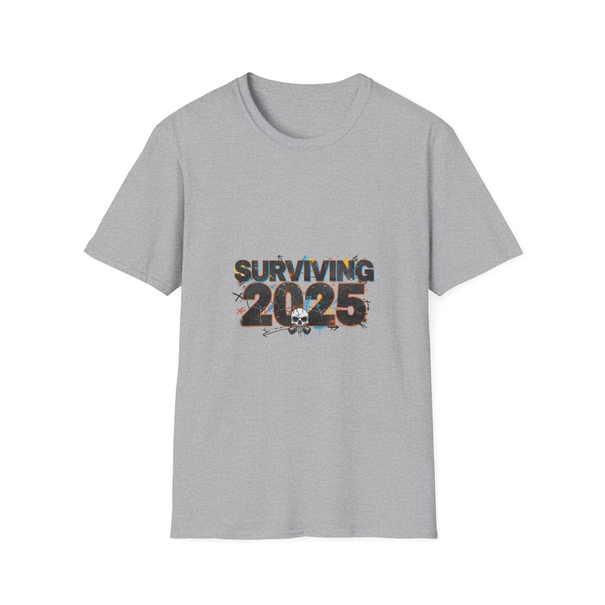 Surviving 2025 T-Shirt — Apocalyptic Skull Graphic Tee