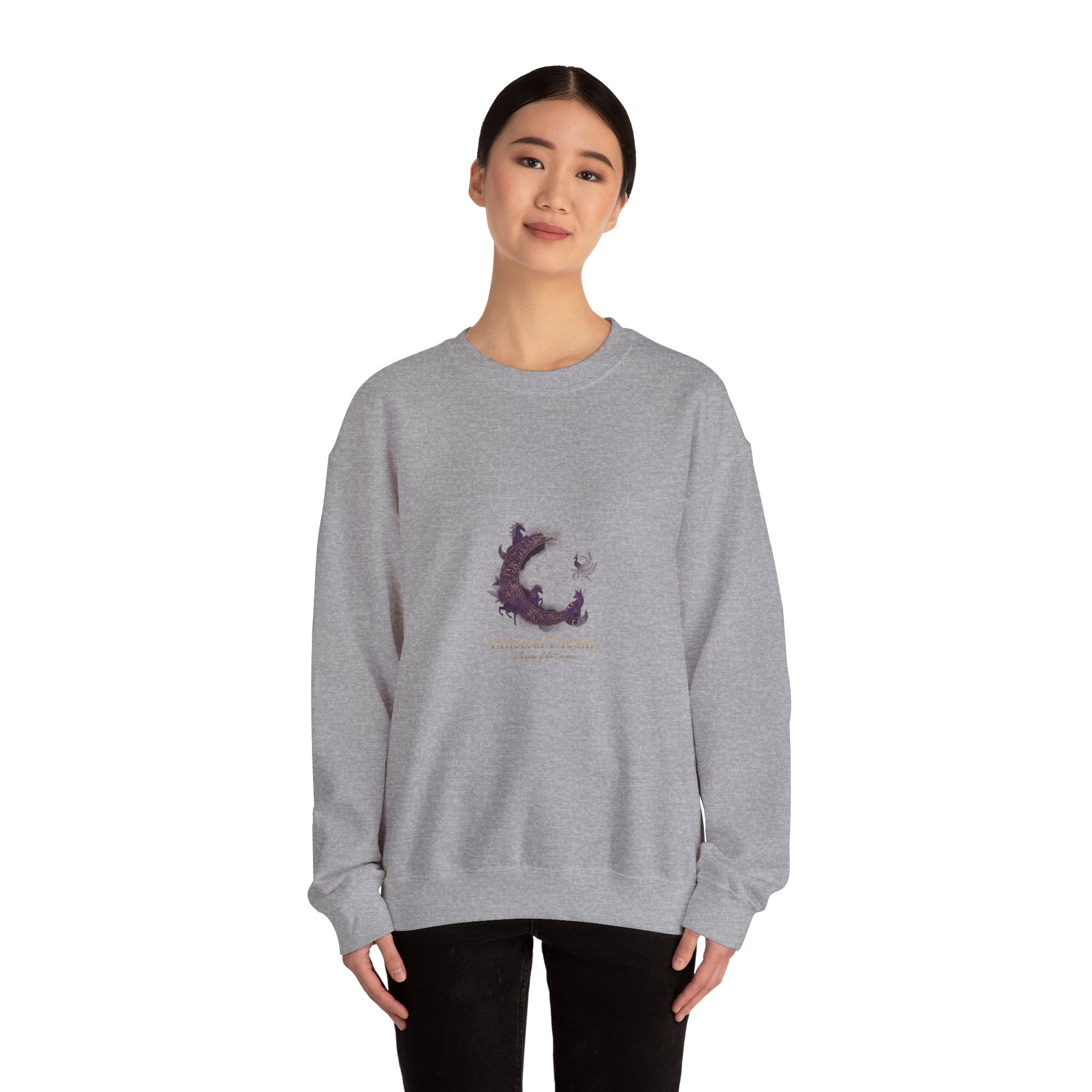 Sleeping Dragon Illustration Crewneck Sweatshirt | Fantasy Moon Design
