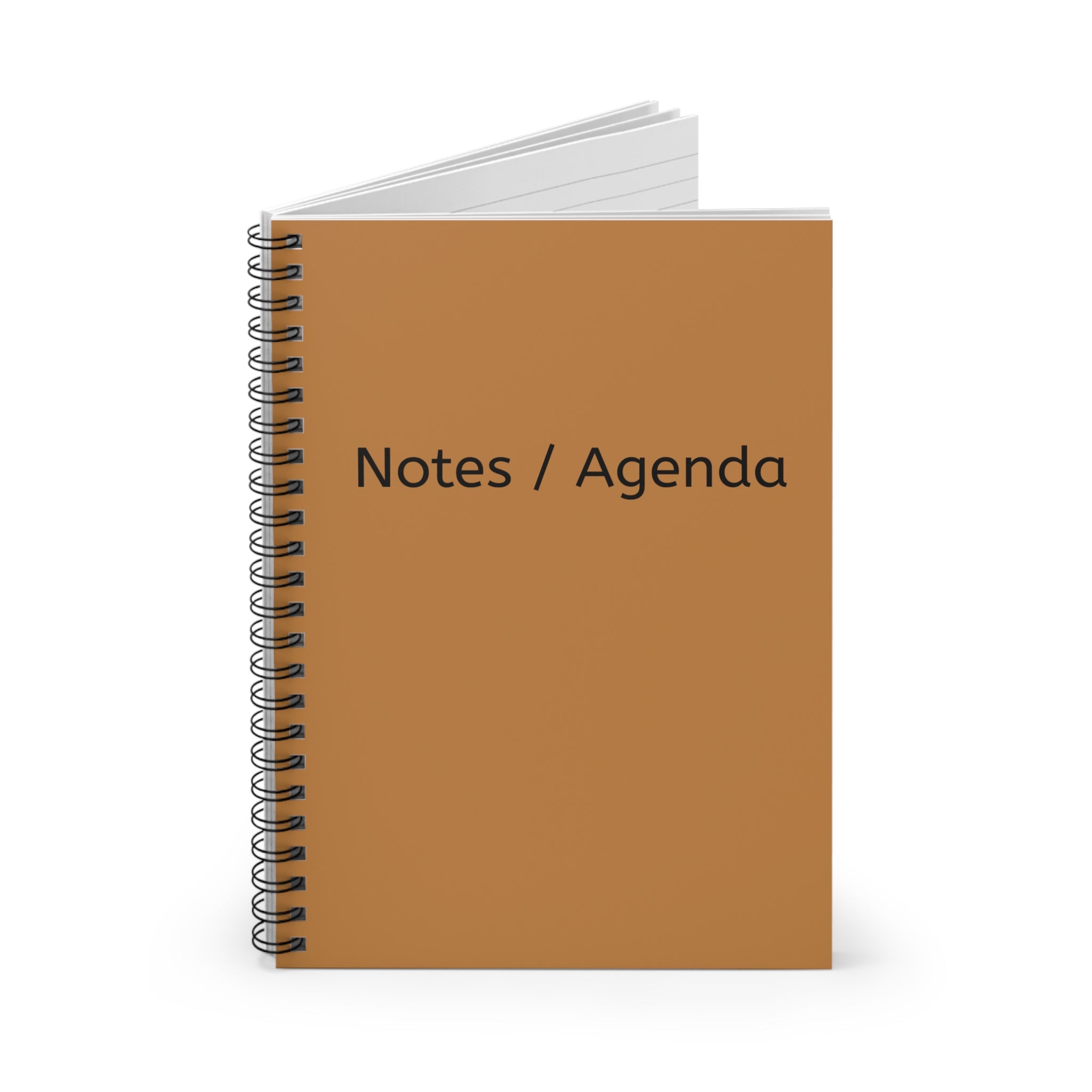 Notes / Agenda Spiral Notebook — Brown Ruled Journal for Work & School