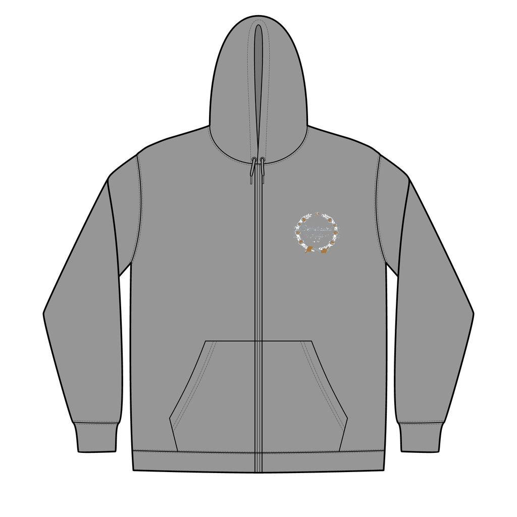 Sophisticated Lady - Floral Wreath Zip Hoodie