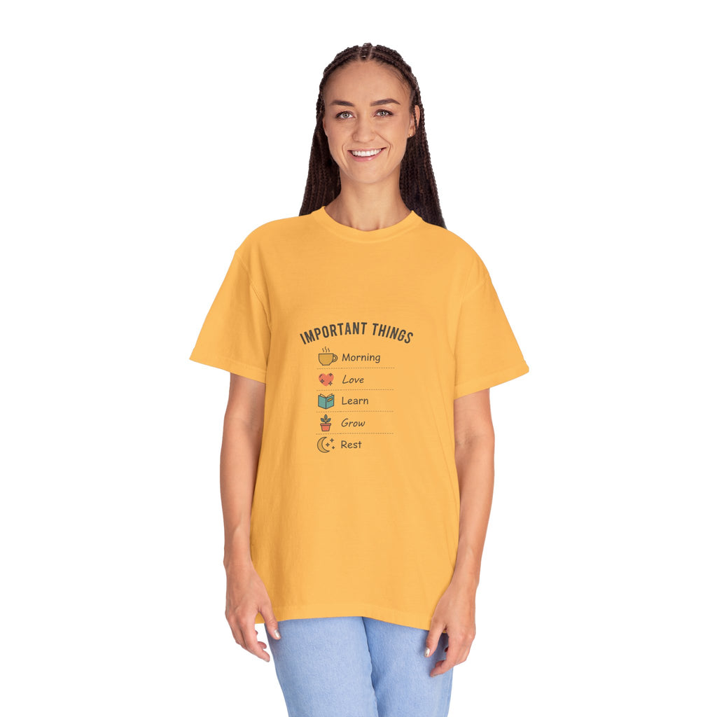 Important Things T‑Shirt — Comfortable Graphic Tee