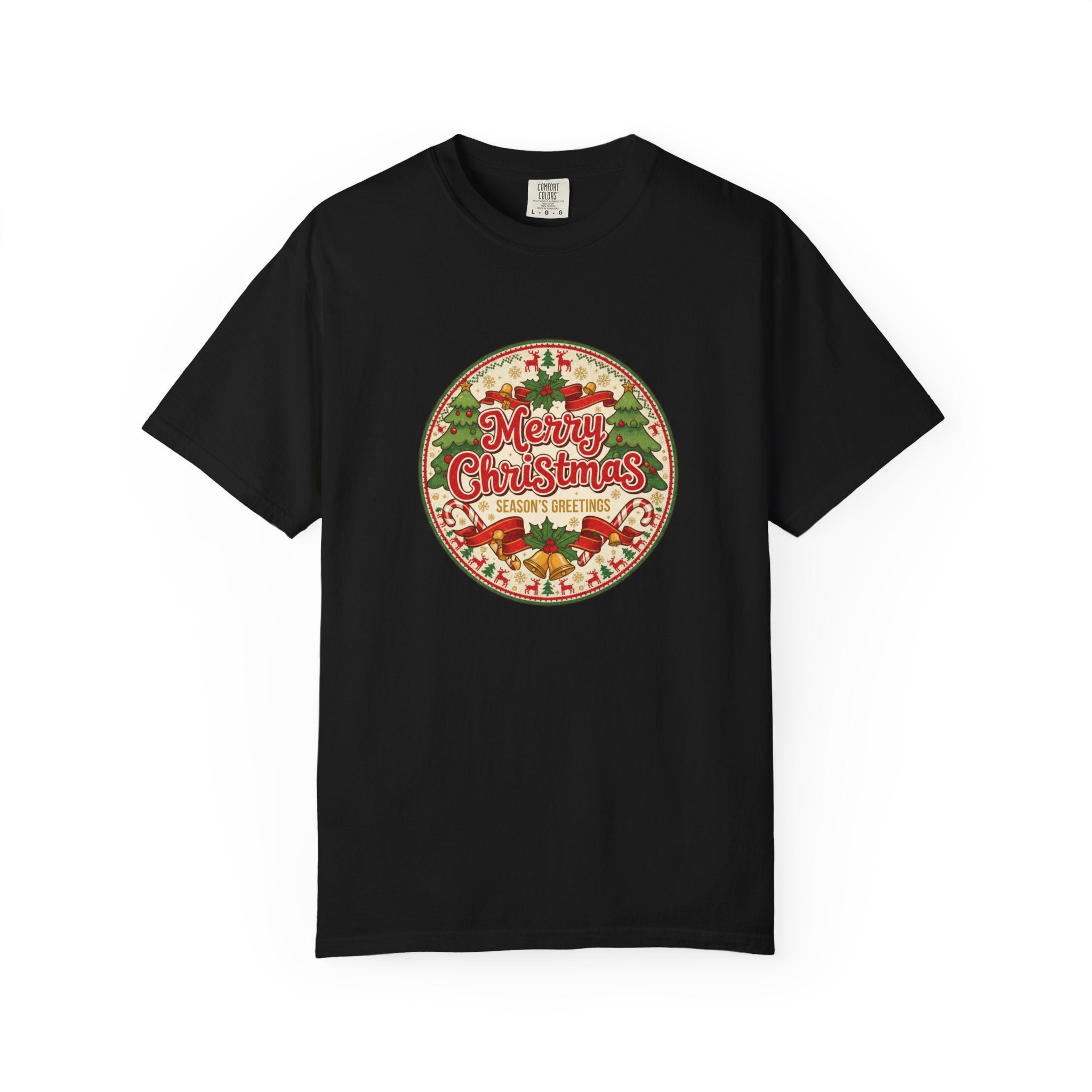 Merry Christmas Vintage Badge T-Shirt - Holiday Tee