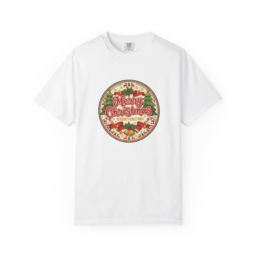 Merry Christmas Vintage Badge T-Shirt - Holiday Tee