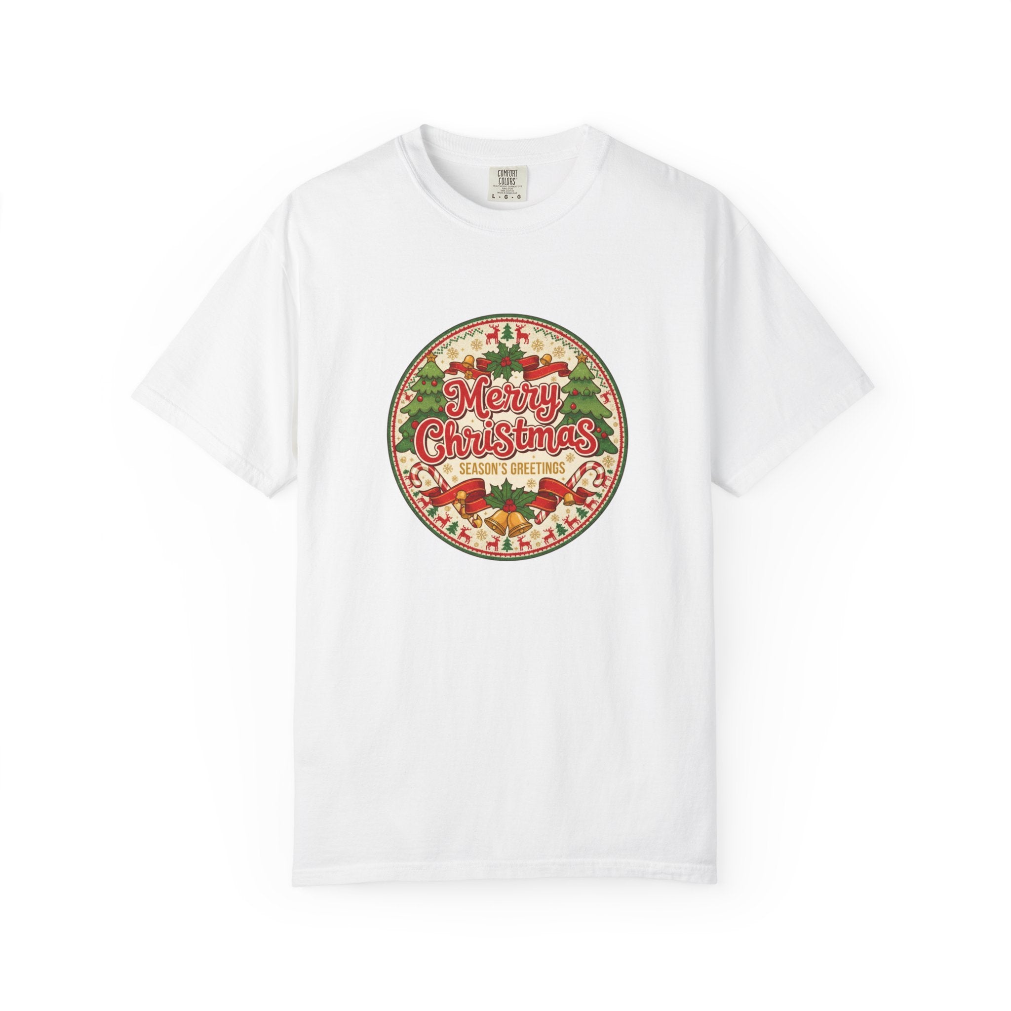Merry Christmas Vintage Badge T-Shirt - Holiday Tee
