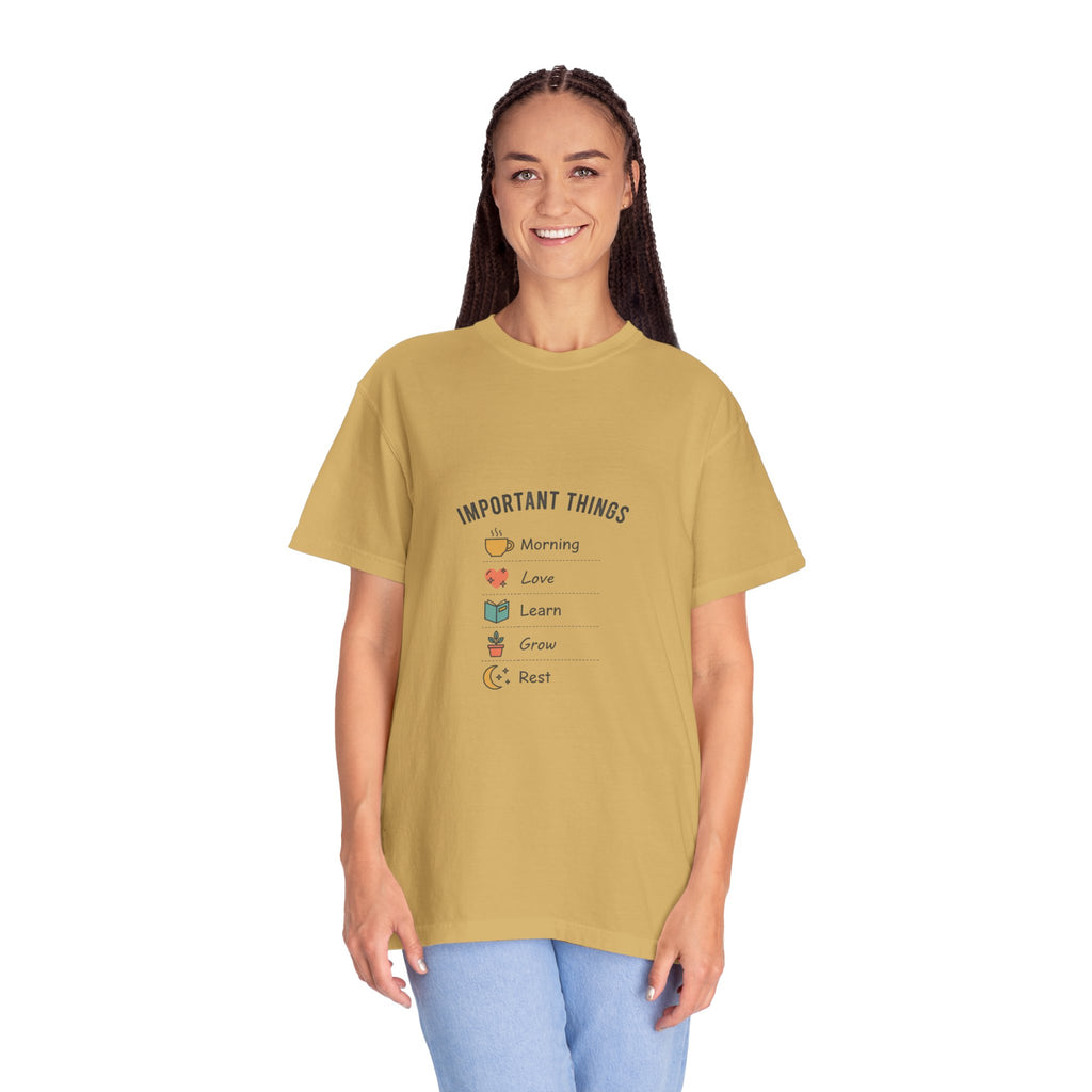 Important Things T‑Shirt — Comfortable Graphic Tee