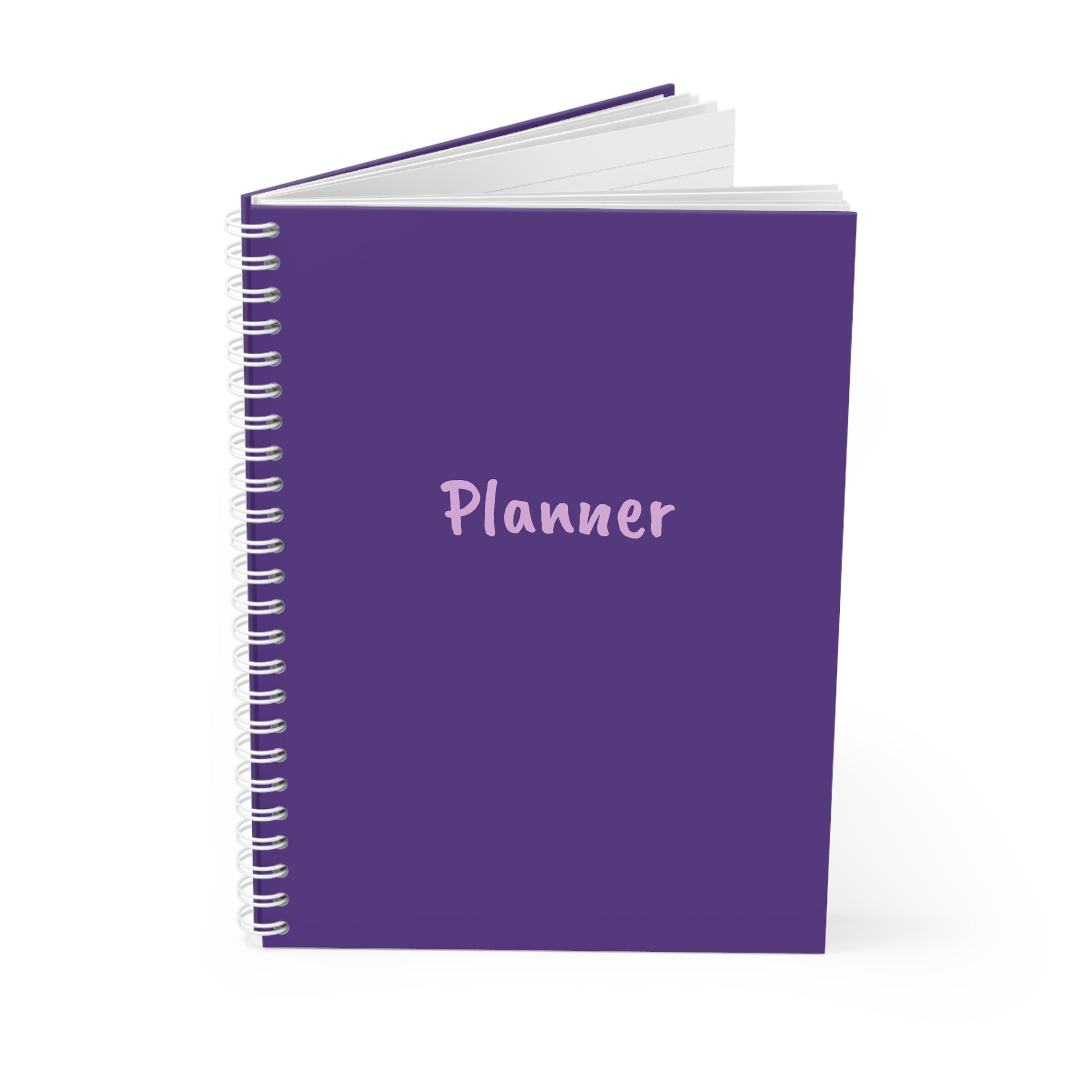 Planner Spiral Notebook — Purple Minimalist Daily Organizer