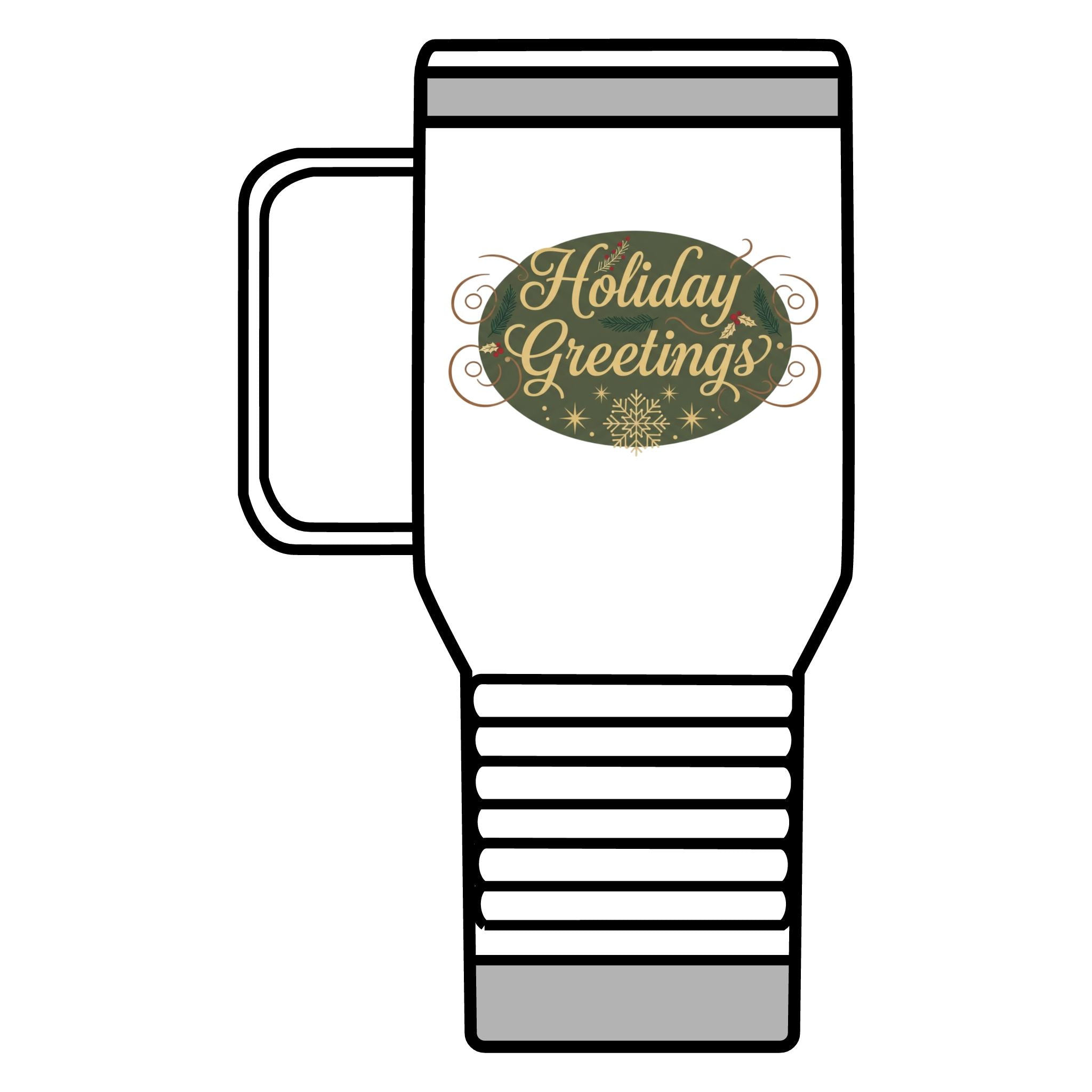 Holiday Greetings Travel Mug — 20oz Insulated Holiday Coffee Tumbler