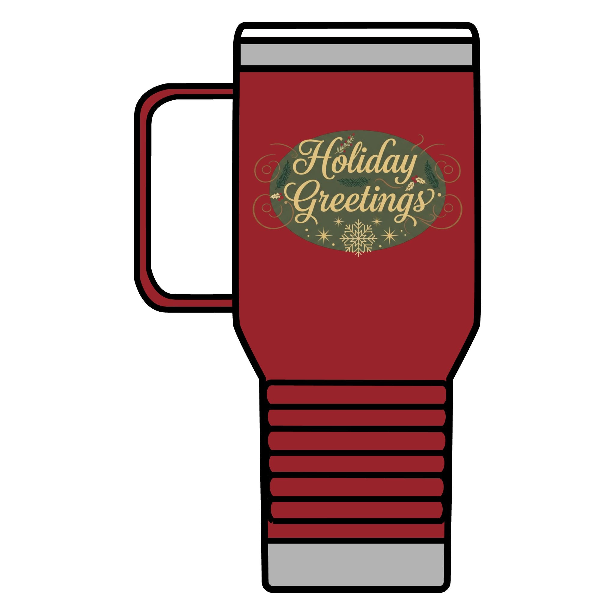 Holiday Greetings Travel Mug — 20oz Insulated Holiday Coffee Tumbler