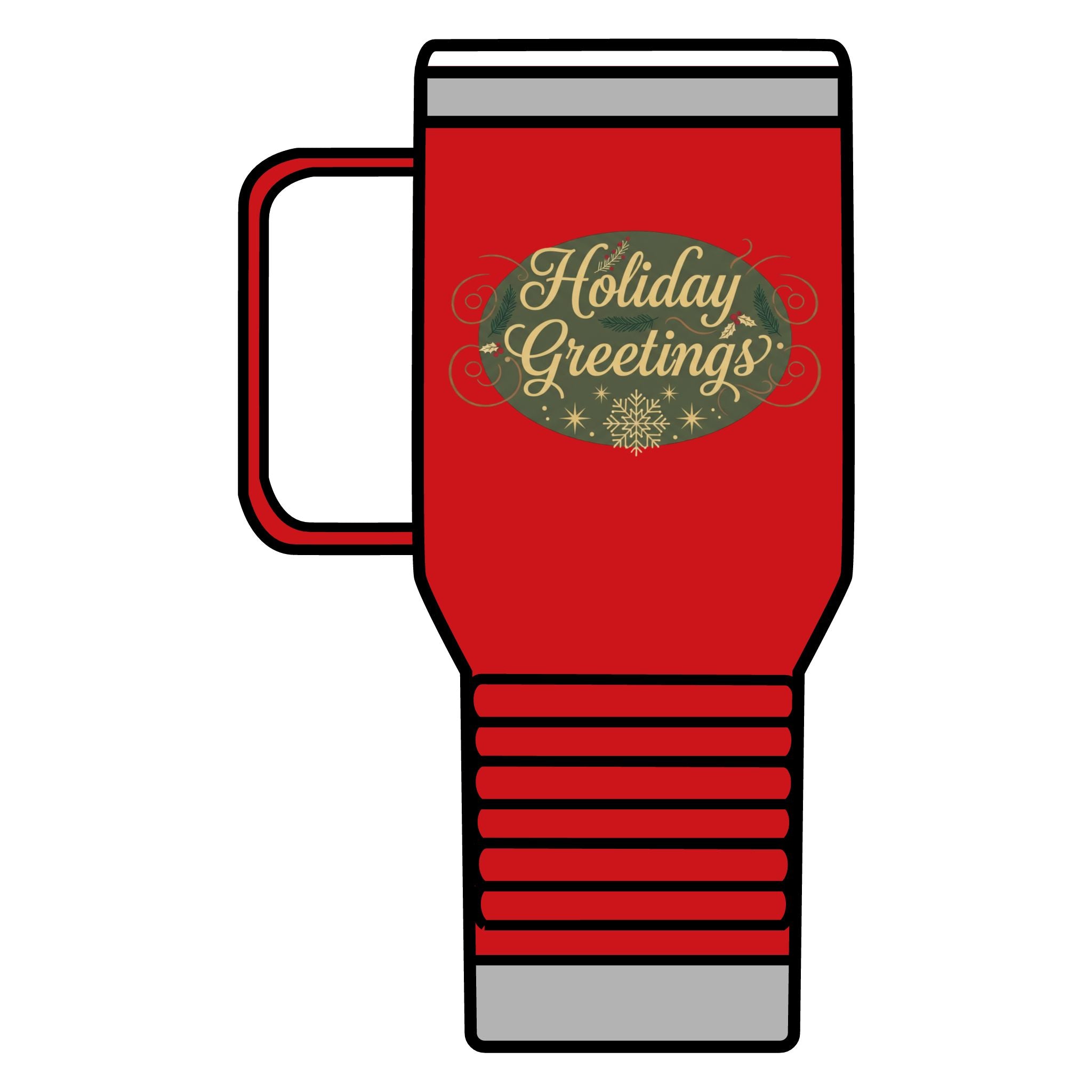 Holiday Greetings Travel Mug — 20oz Insulated Holiday Coffee Tumbler